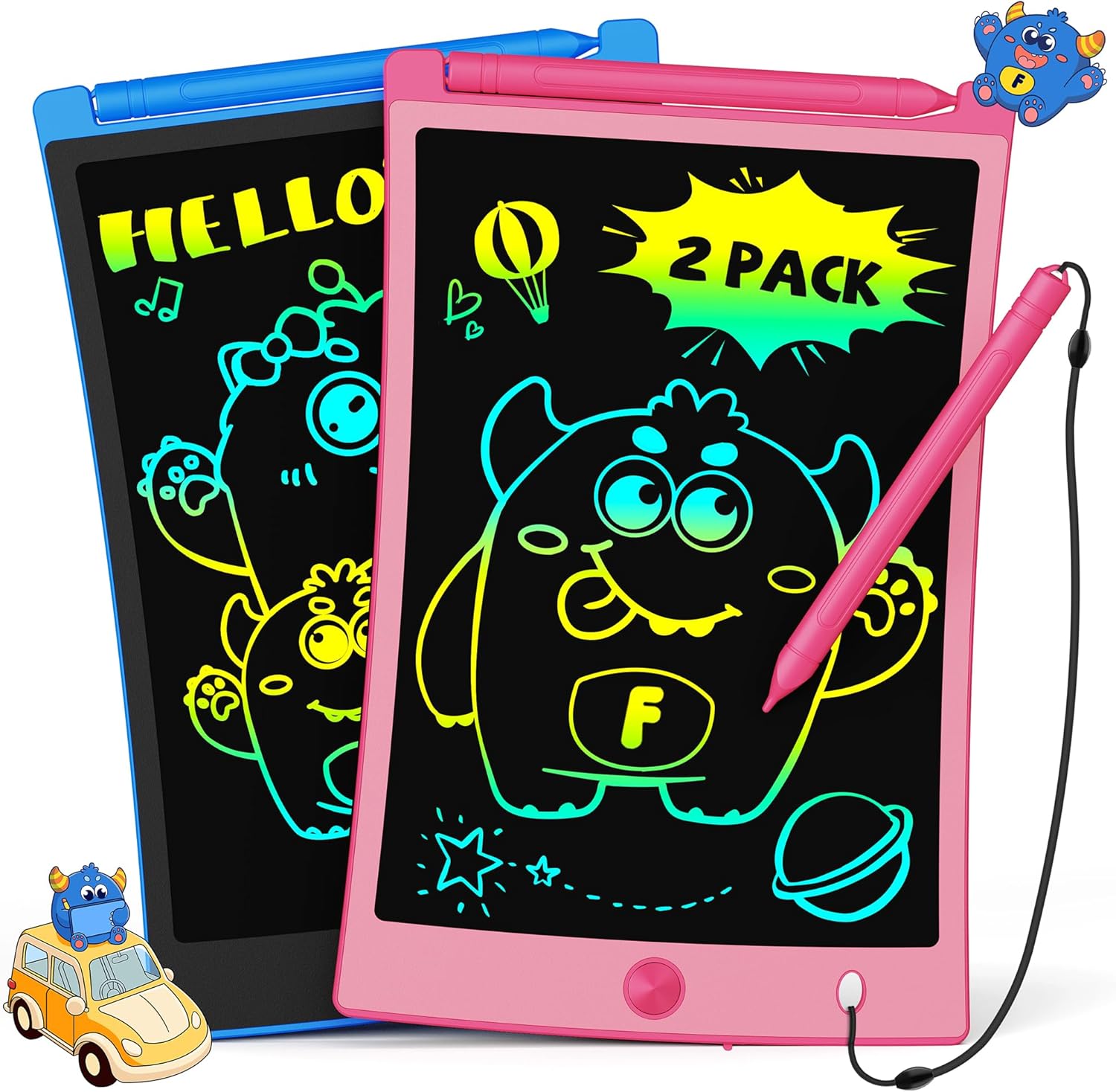 TEKFUN 2 Pack LCD Writing Tablet, 8.5inch Colorful Drawing Tablet for Kids, Eras...