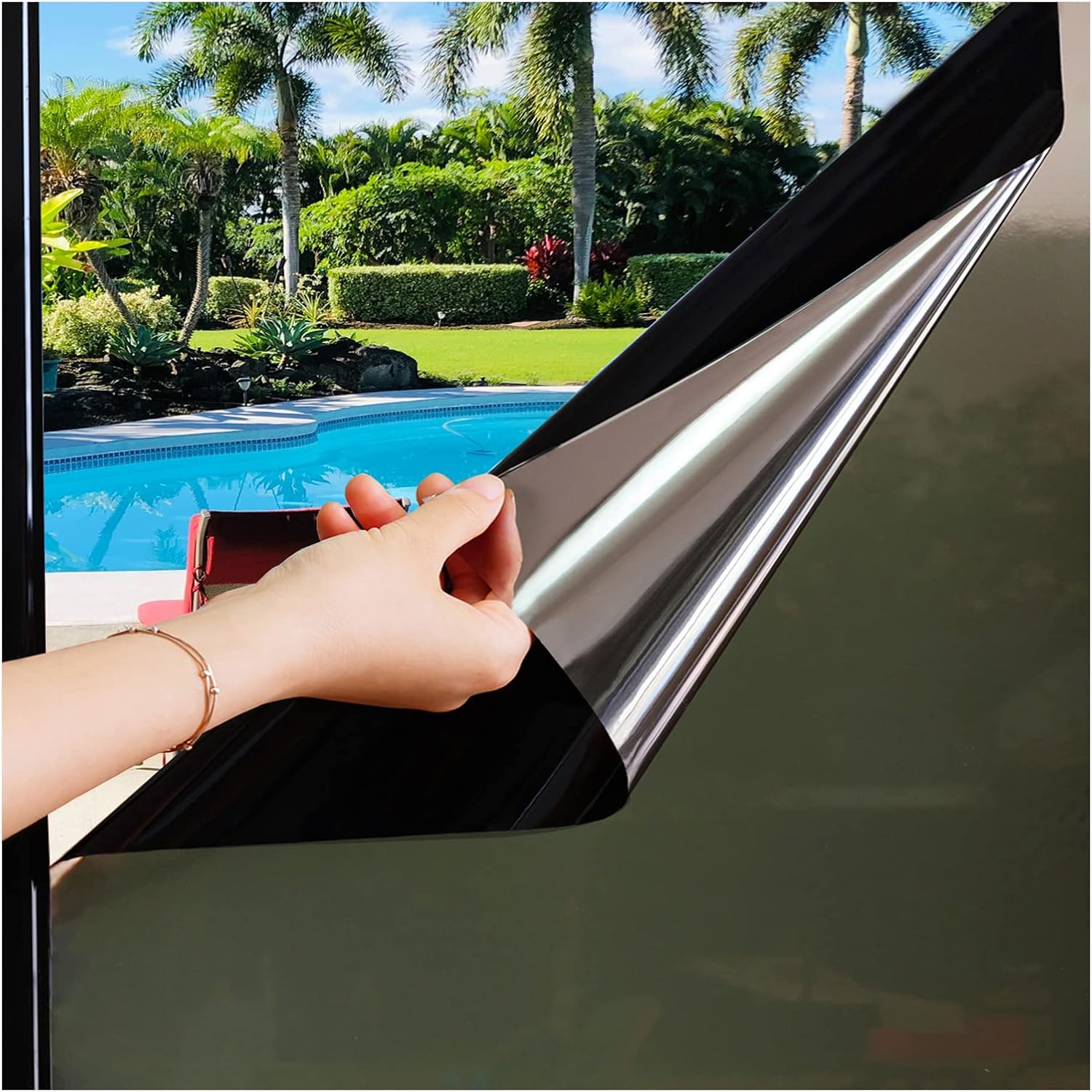 Zindoo One Way Opaque Window Film 90% Privacy Daytime Blackout Window Tint 90x30...