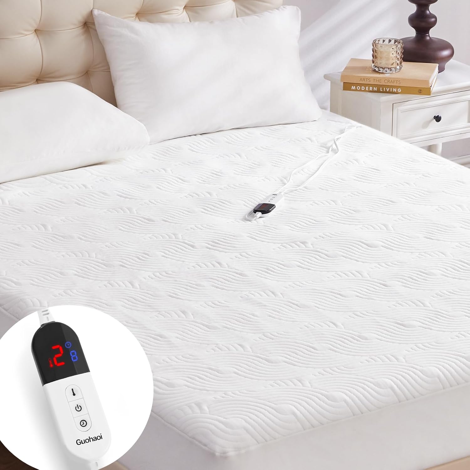 Guohaoi Heated Mattress Pad Full Warm Electric Mattress Pad with 10 Hour Timer A...