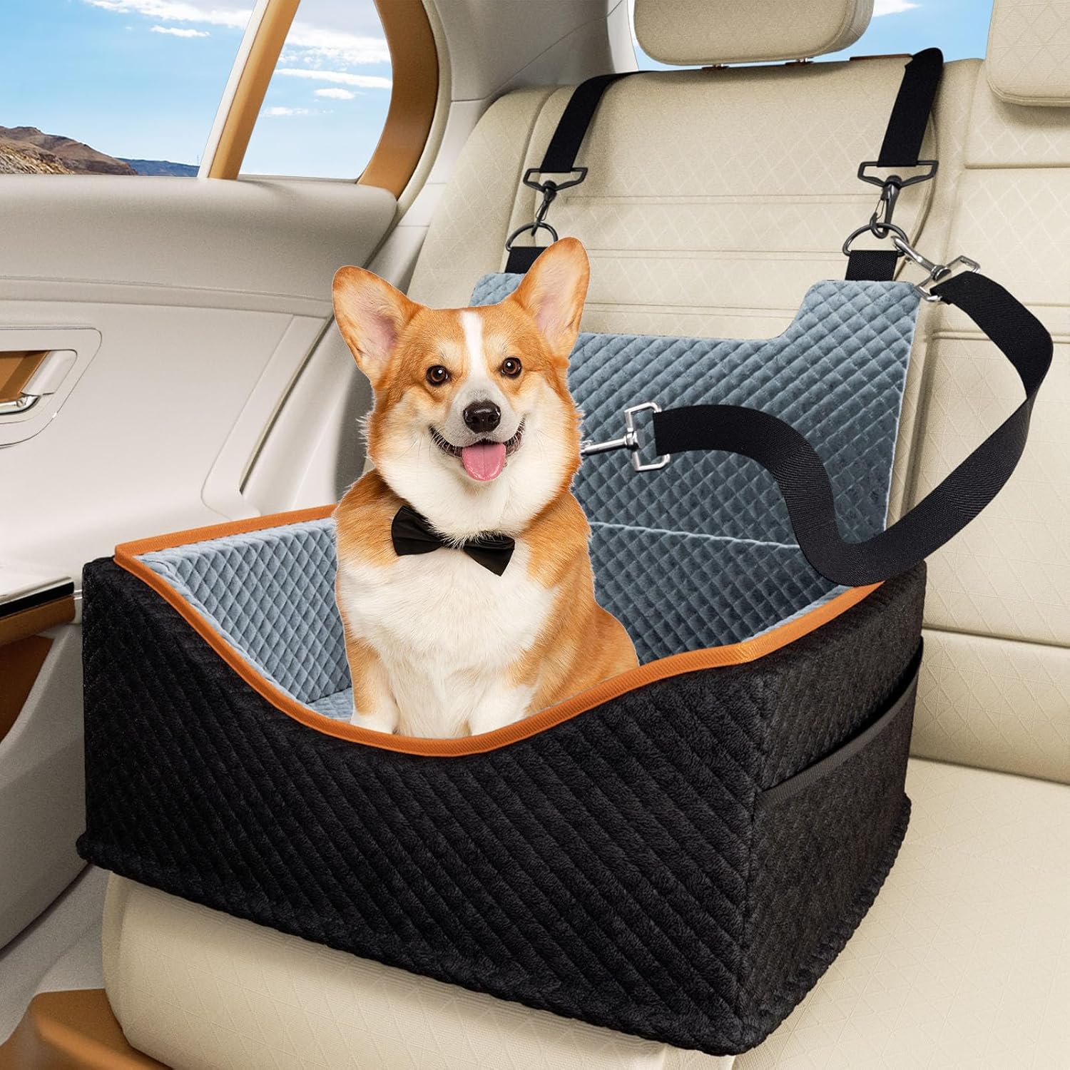 Dog Car Seat - Upgrade Super Soft Memory Foam Booster Car Seats for Small Medium...