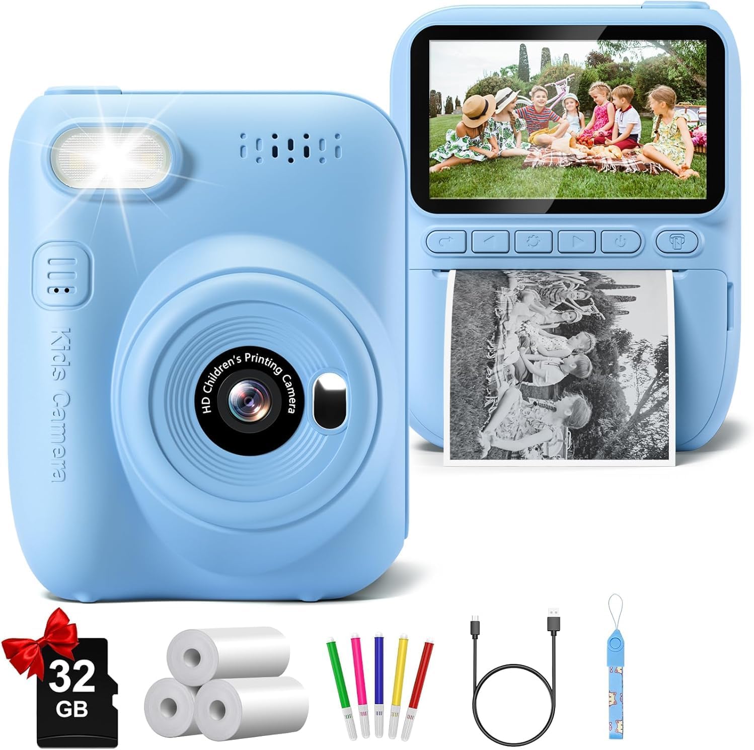 Kids Camera Instant Print, 3.0" HD 32MP Kids Camera Birthday Gifts for 3-12 Year...
