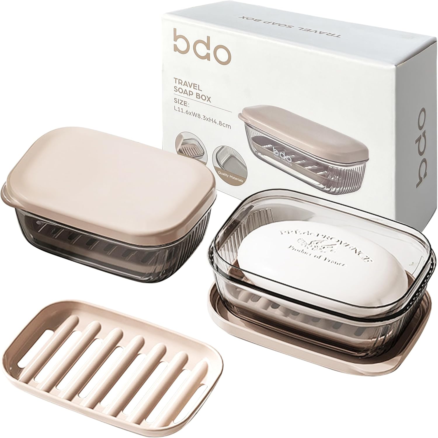 Travel Soap Case, Leakproof Soap Container with Lid, Portable Bar Soap Holder fo...
