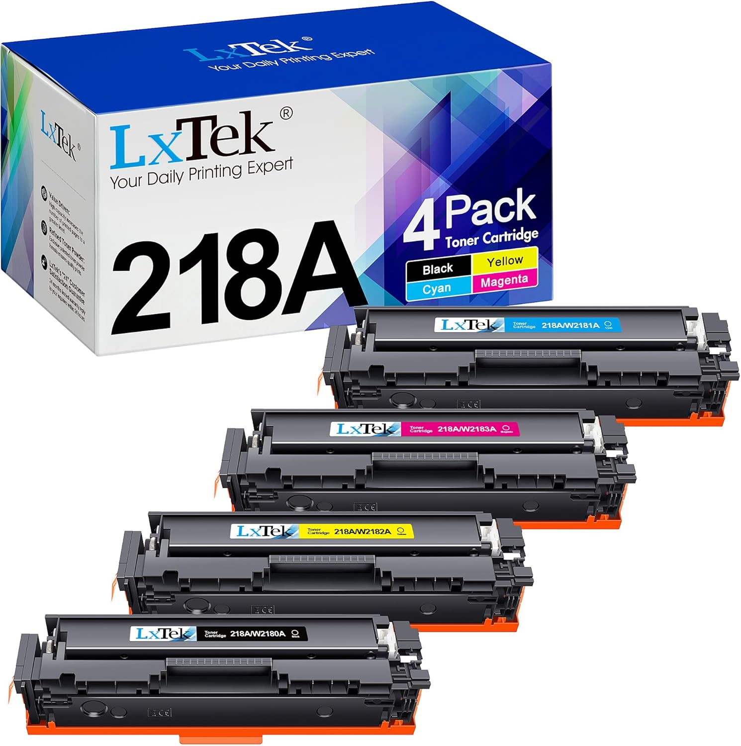 218A Toner Cartridges 4 Pack Compatible Replacement for HP 218A 218X W2180A for...