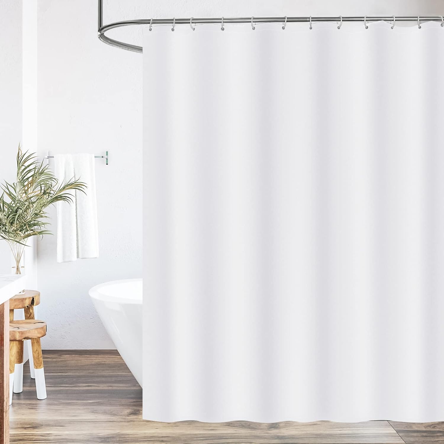 WELTRXE Shower Curtain Mould Proof Mildew Resistant, 180x180cm Waterproof Bathro...