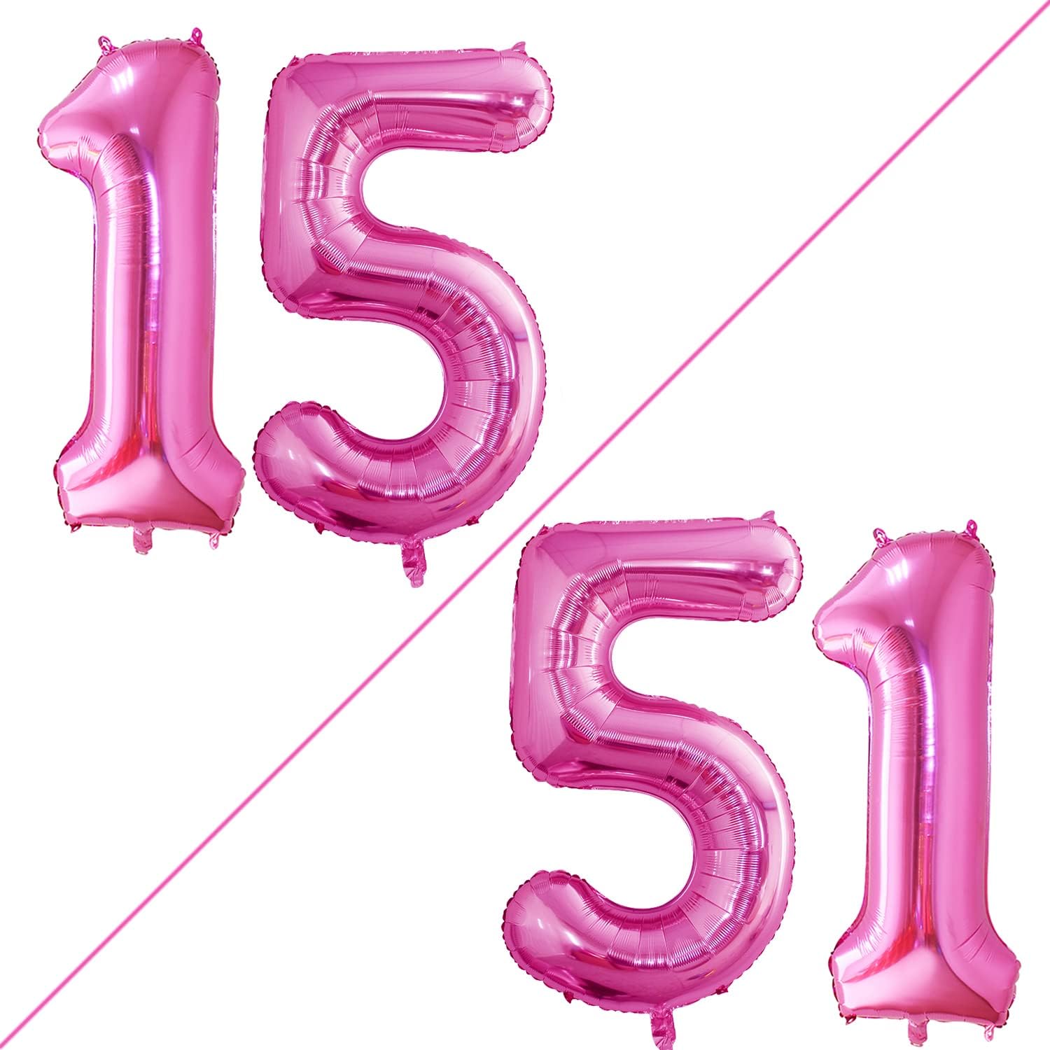 GOER Number 15 Balloons for 15th Birthday Sweet 15 Party Decorations,42 Inch Jum...