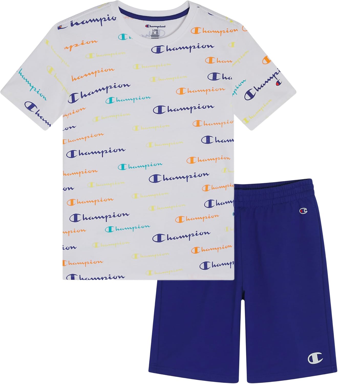 Champion Boys Shorts Sets 2 Piece Tee Shirt and Athletic Shorts for Kids Large-1...