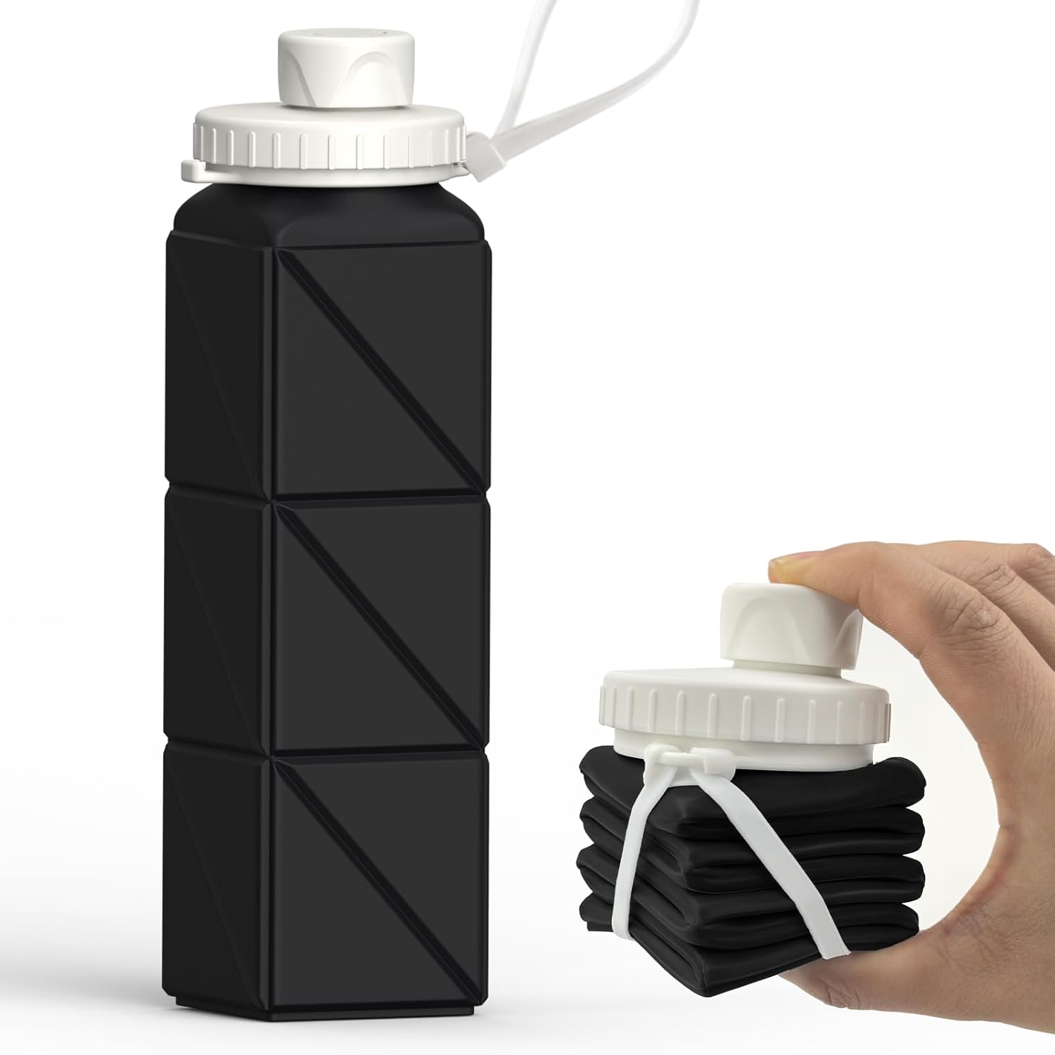 BEAUTAIL Collapsible Water Bottles, Silicone Foldable Portable Water Bottle 610m...