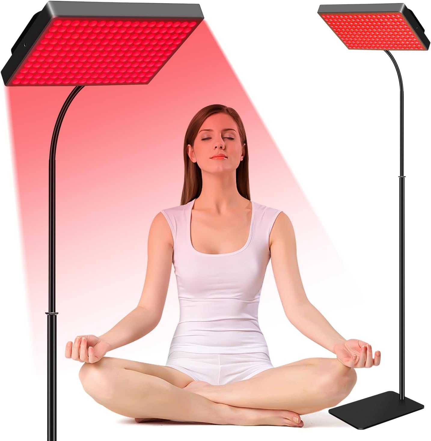 Red Light Therapy for Face,Red Infrared Light Therapy Lamp with Stand Panel Led...