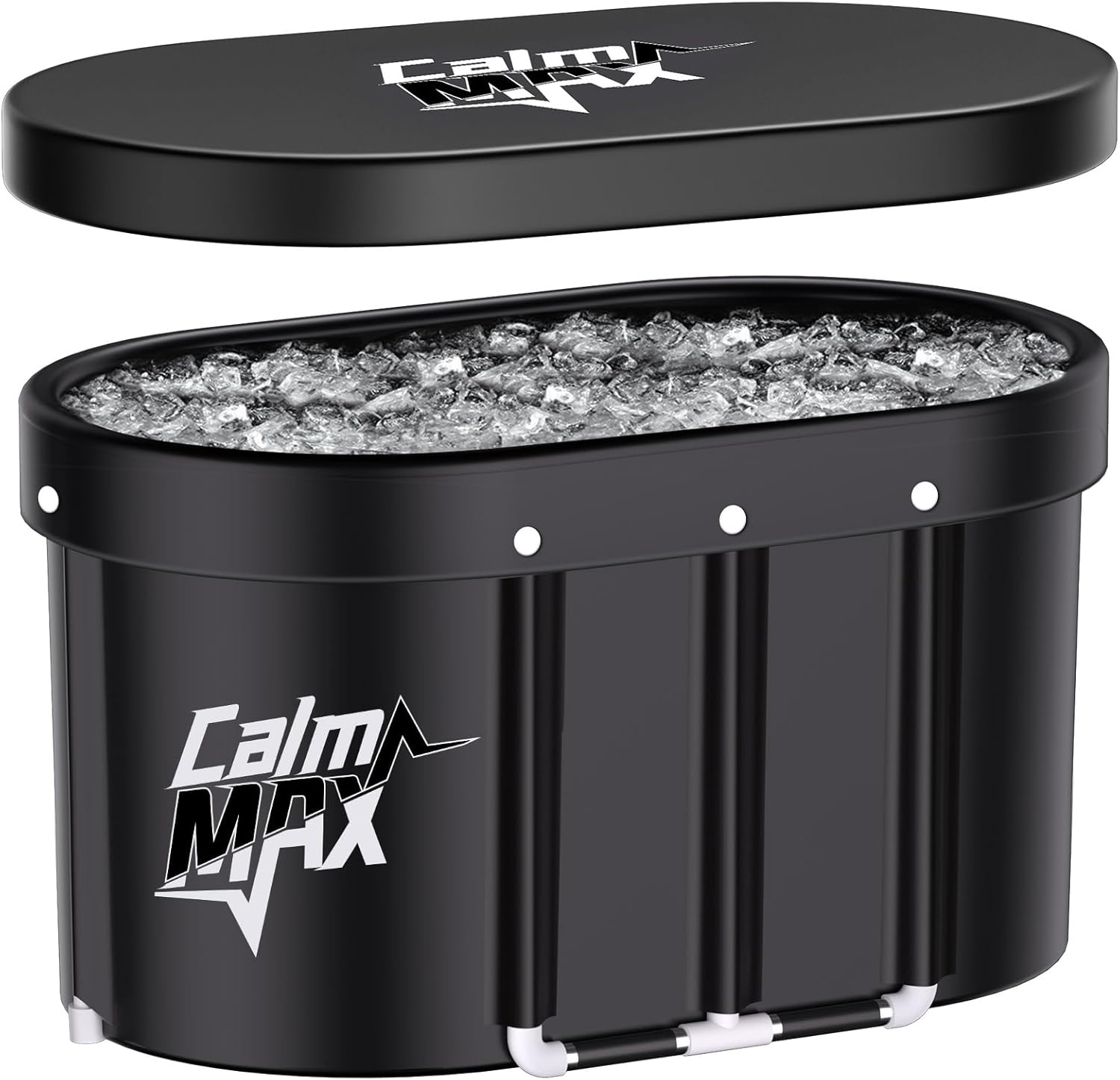 CalmMax Oval Ice Bath Tub with Lid for Athletes 492L Portable Cold Plunge Tub fo...
