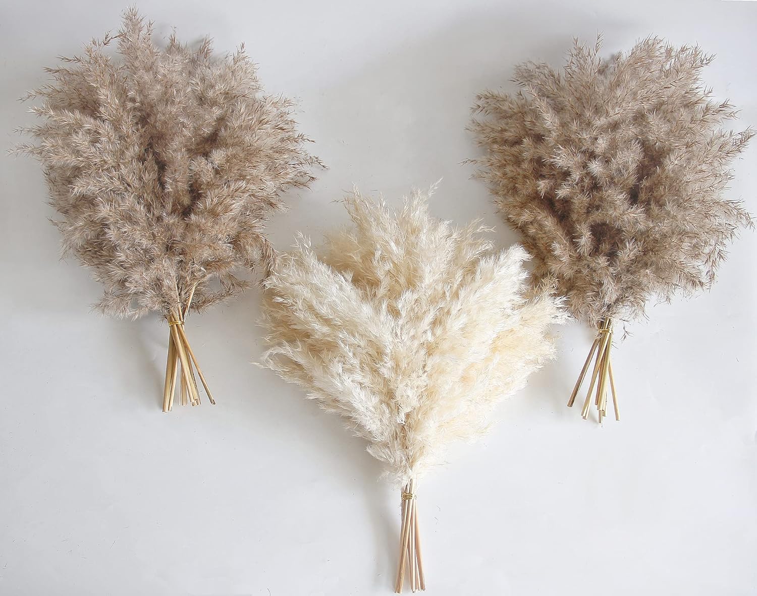 30 PCS Boho Decor, Fluffy Pompas Grass, Natural Dry Pampas Grass Small, Short Pa...