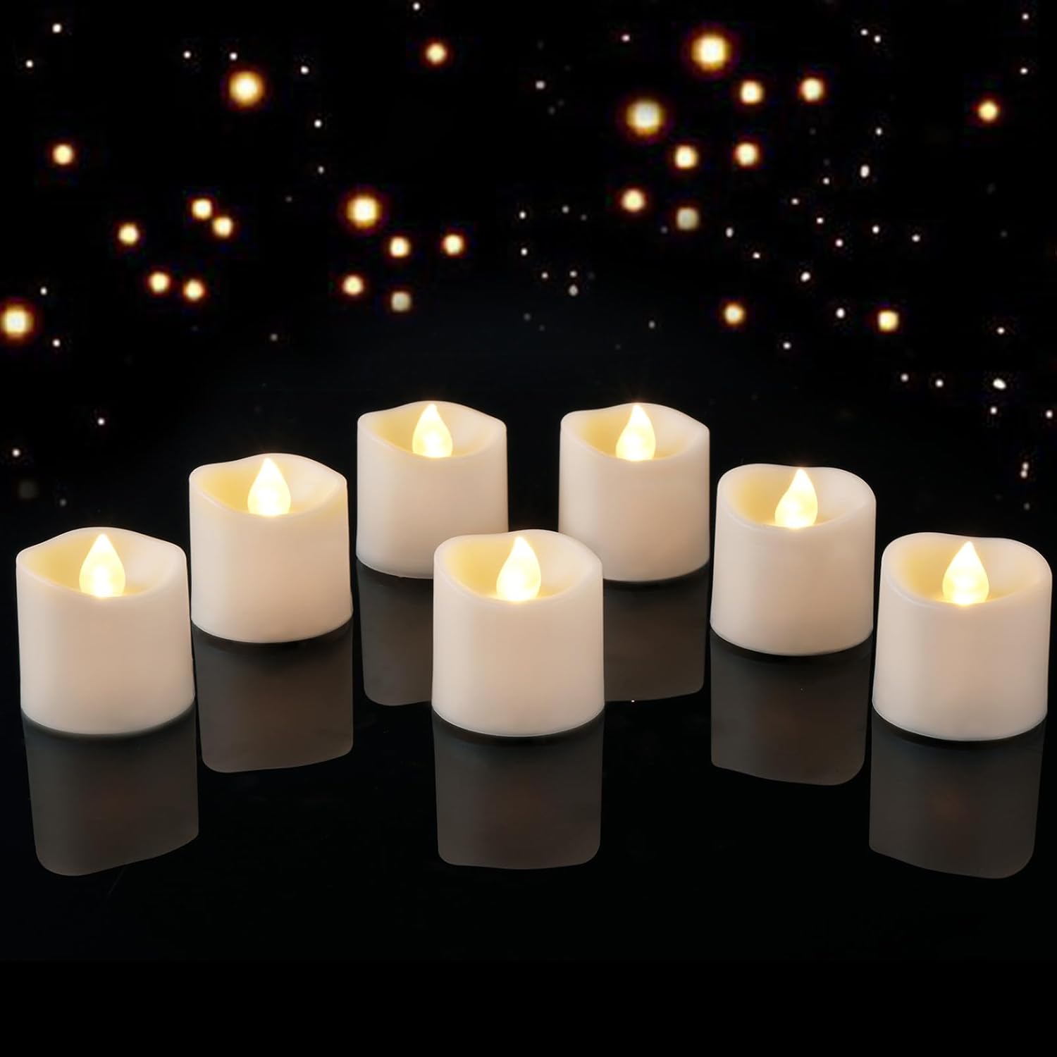 Homemory Bright Flickering Battery Operated Led Tea Lights, Long Lasting 200+ Ho...