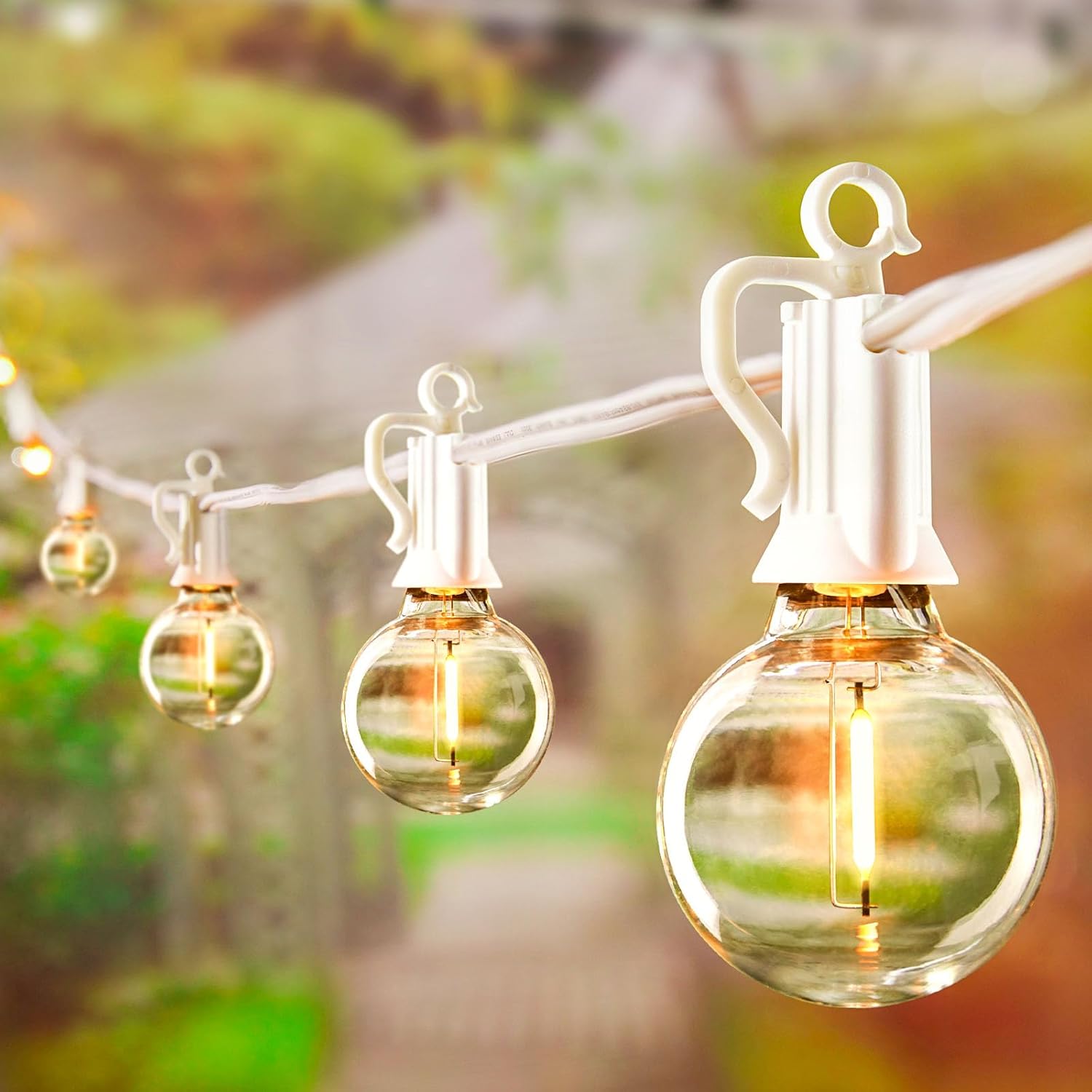Brightown 25 Feet LED Outdoor String Lights with Shatterproof G40 Edison Bulbs,...