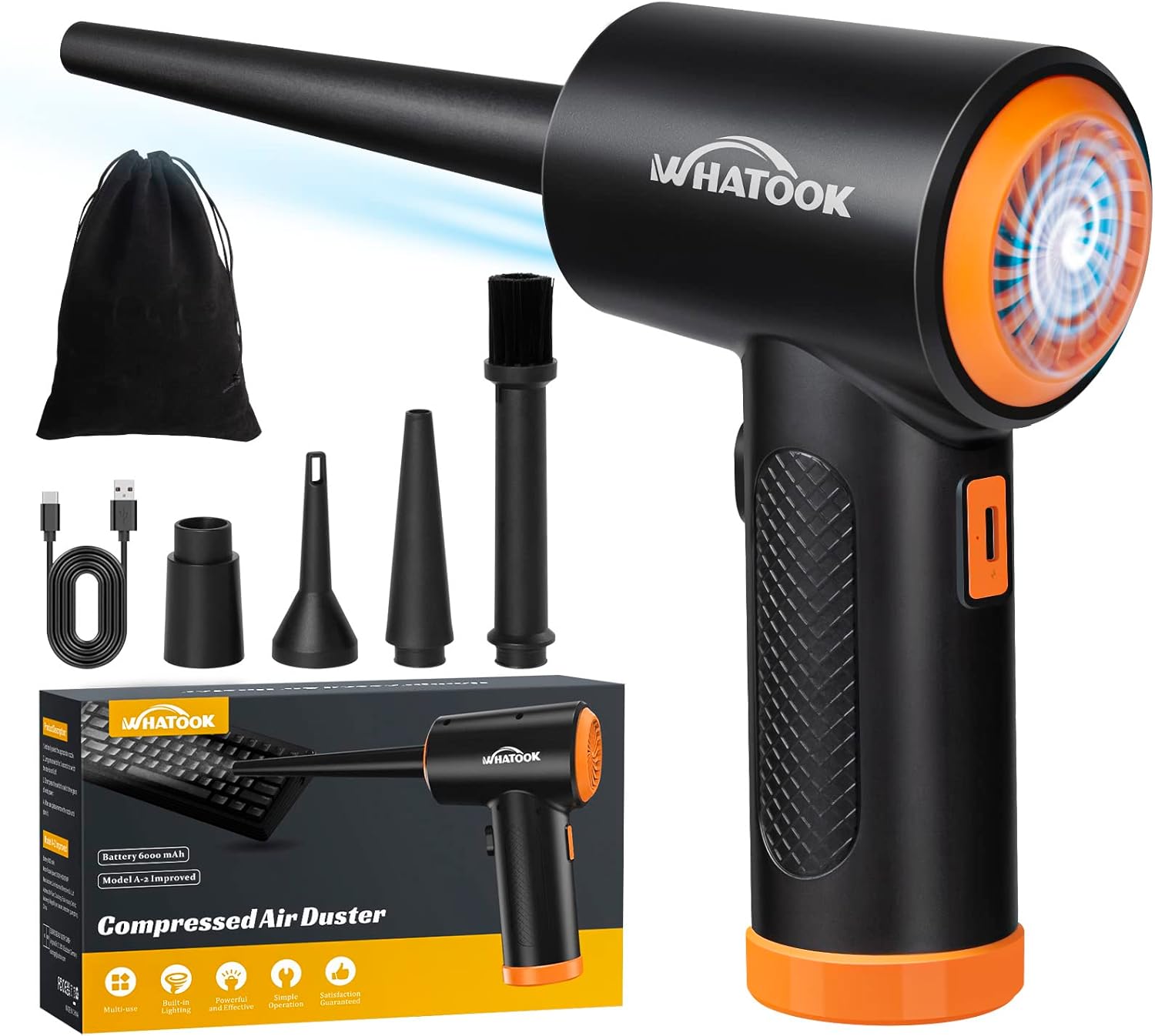 Compressed PC Air Cleaner Duster, Electric Air Blower for PC Cleaning 3-Speed Co...