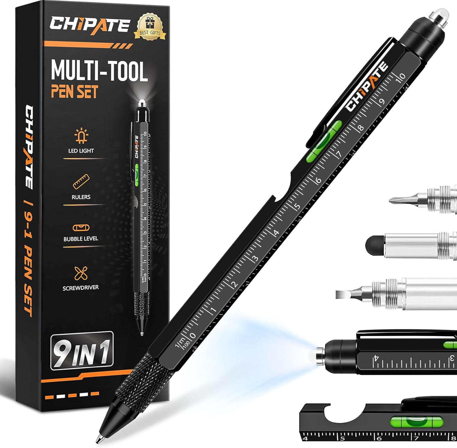Chipate Gifts for Men, 9 in 1 Multi Tool Pen Mens Gifts, Father's Day Gifts, Bir...