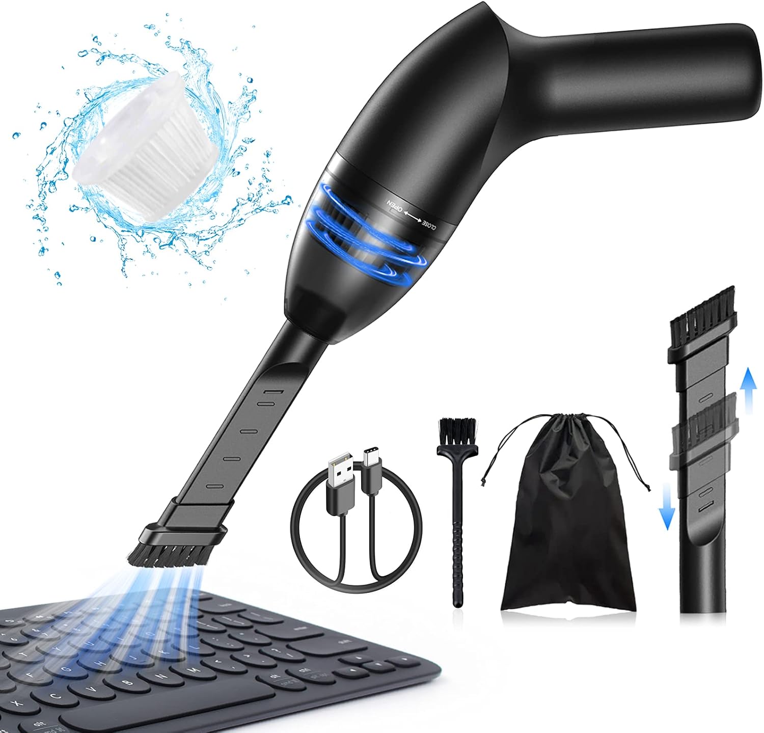 4.3Kpa Keyboard Vacuum Cleaner Mini：Handheld Computer Vacuum Cordless for Car L...