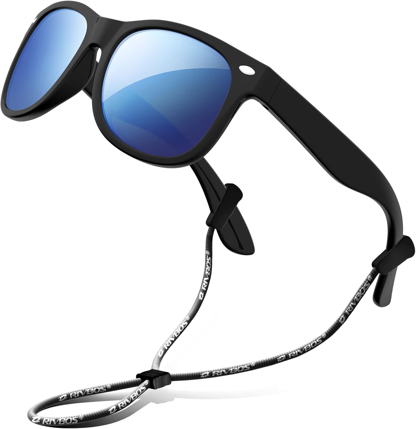 RIVBOS Kids Sunglasses Polarized Rubber UV Protection with Glasses Strap for Boy...