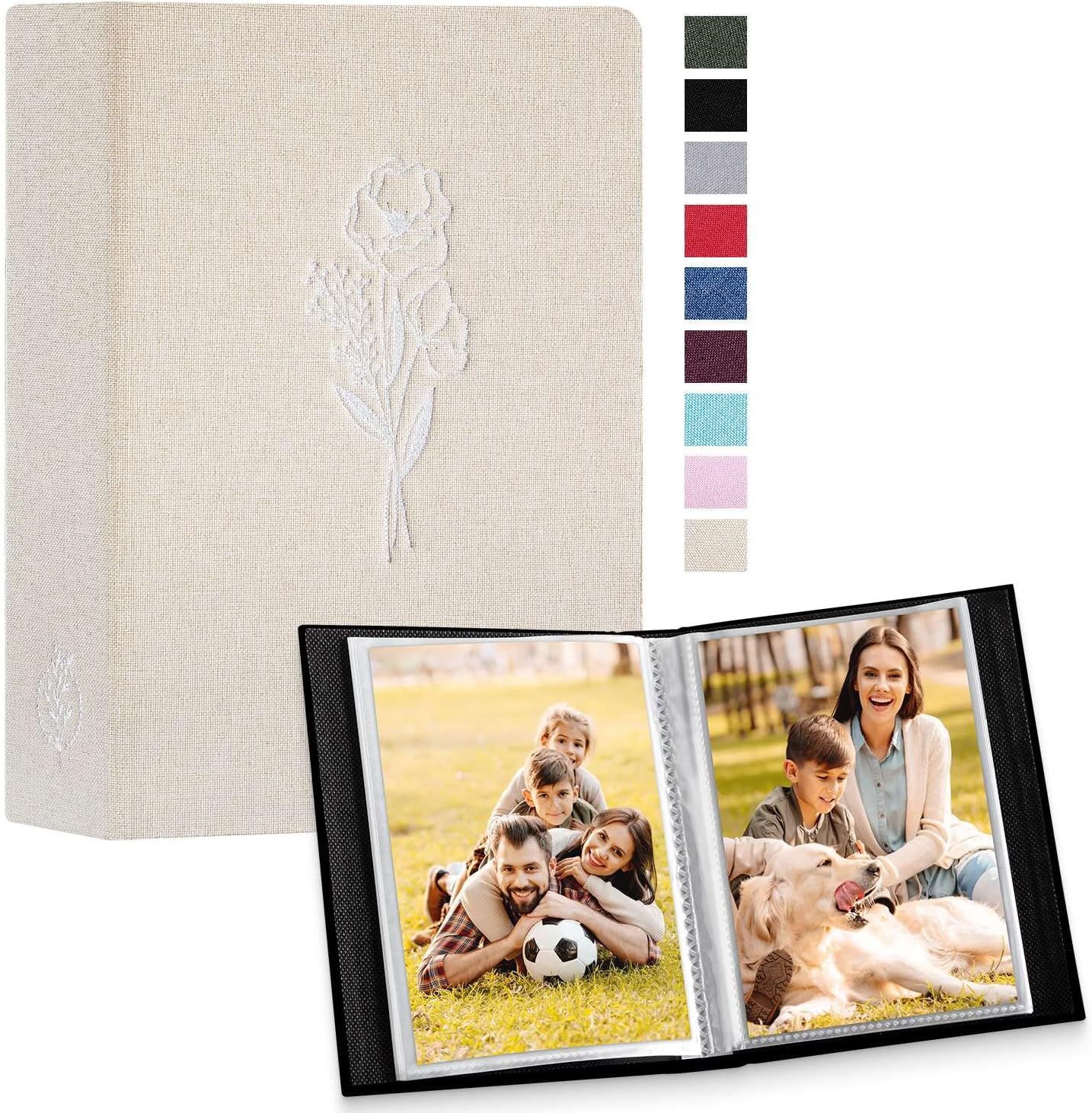 Lanpn Small Photo Album 6x4 2 Packs, Each Pack holds 100 Pictures, Slip in Pocke...