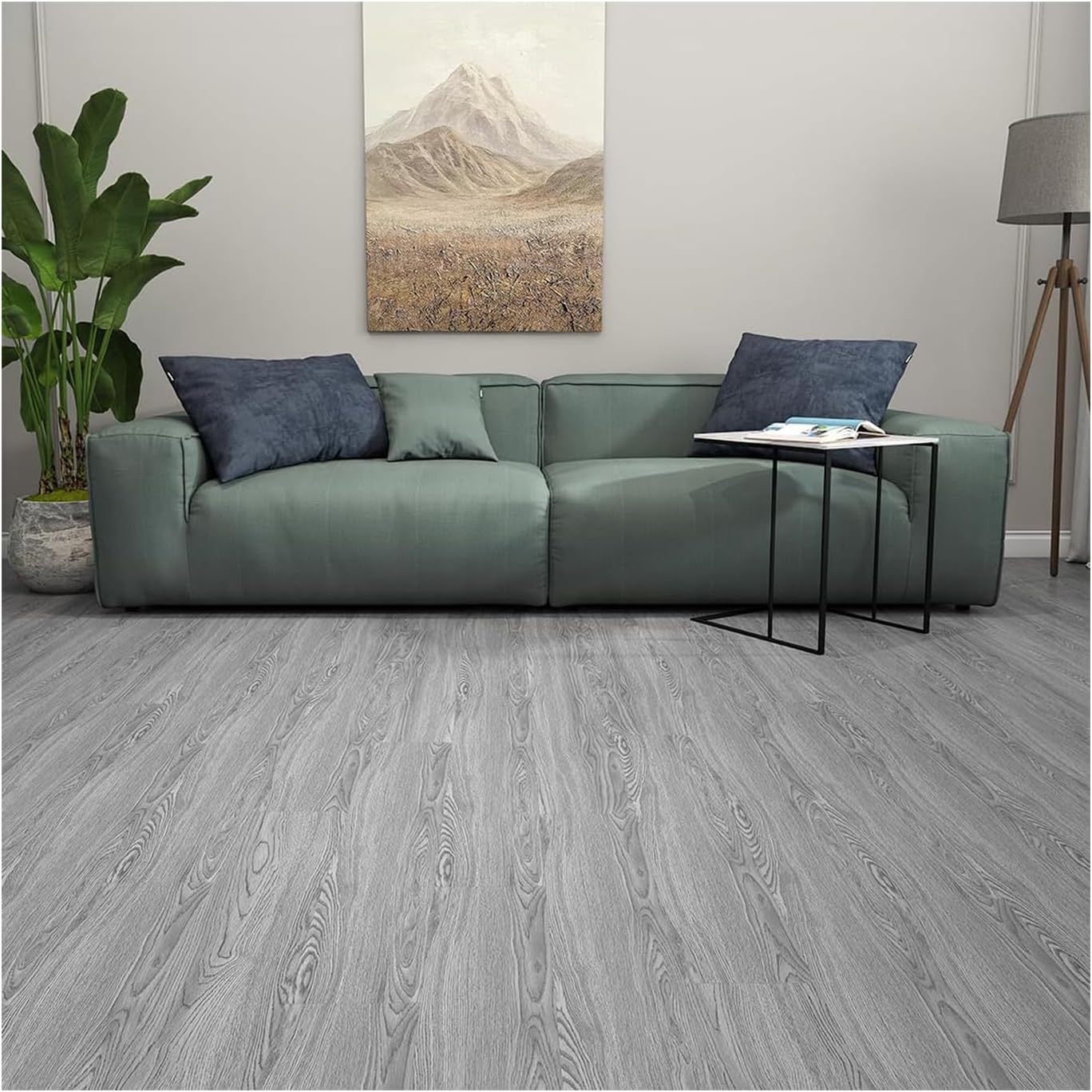 𝐅𝐋𝐎𝐑𝐄𝐗𝐏 Vinyl Flooring - Lino Flooring with Washed Grey Effect,Peel and Stick Fl...