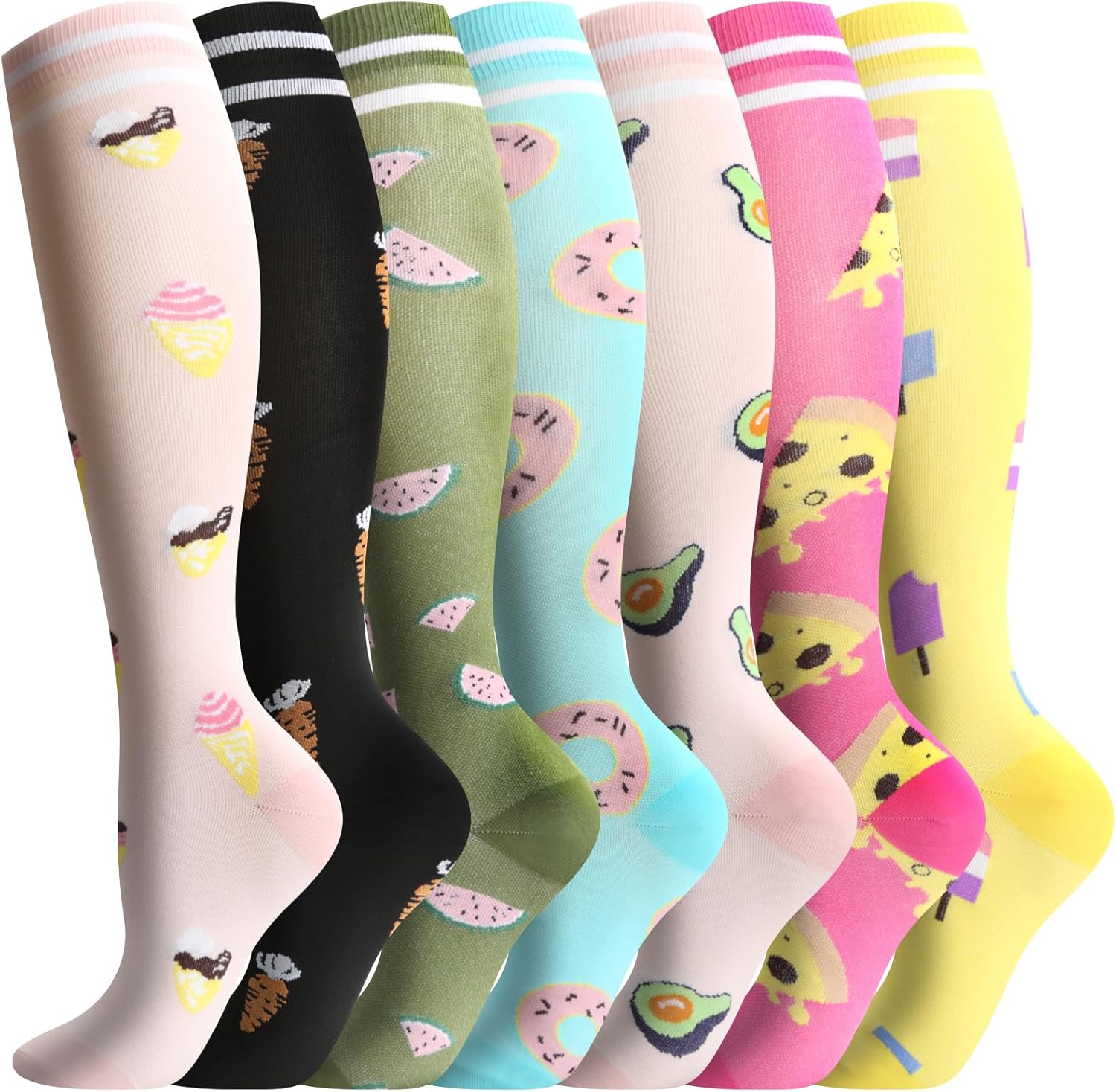 Pnosnesy Compression Socks, (2/7 Pairs) for Men & Women 15-20 mmHg is Best for A...