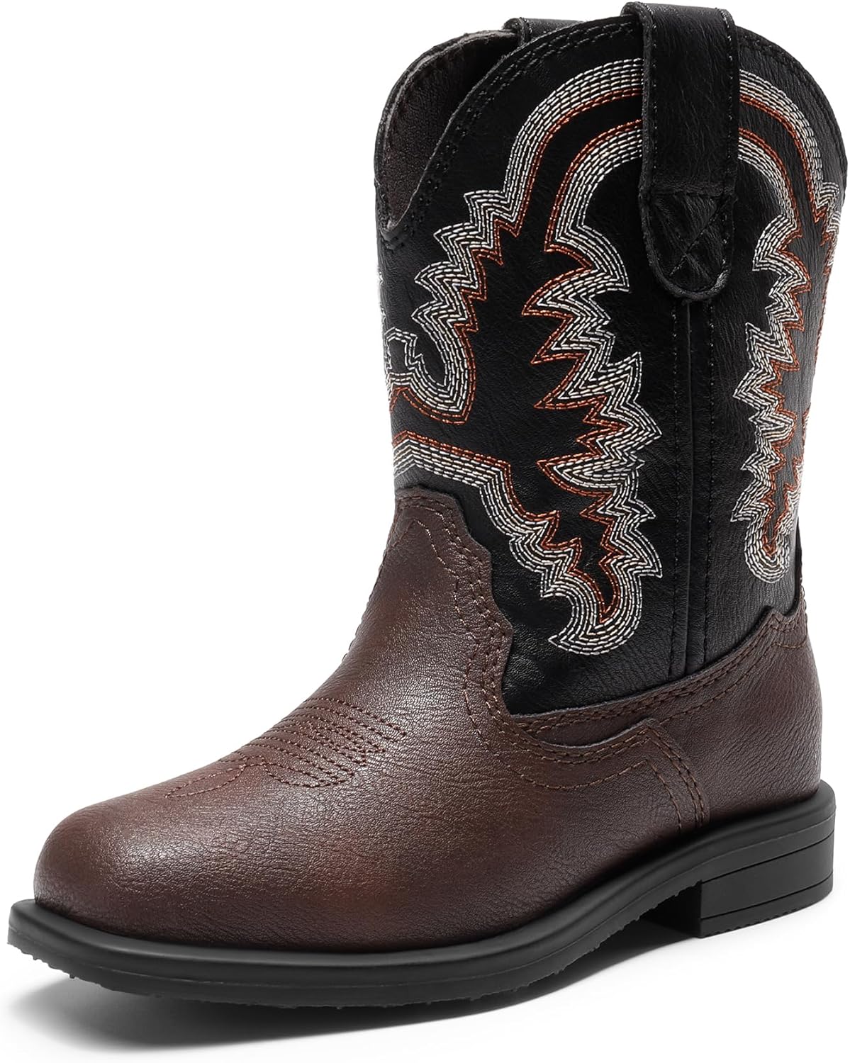 DREAM PAIRS Toddler Little Boys Girls Cowboy Boots Kids Western Square Toe Ridin...