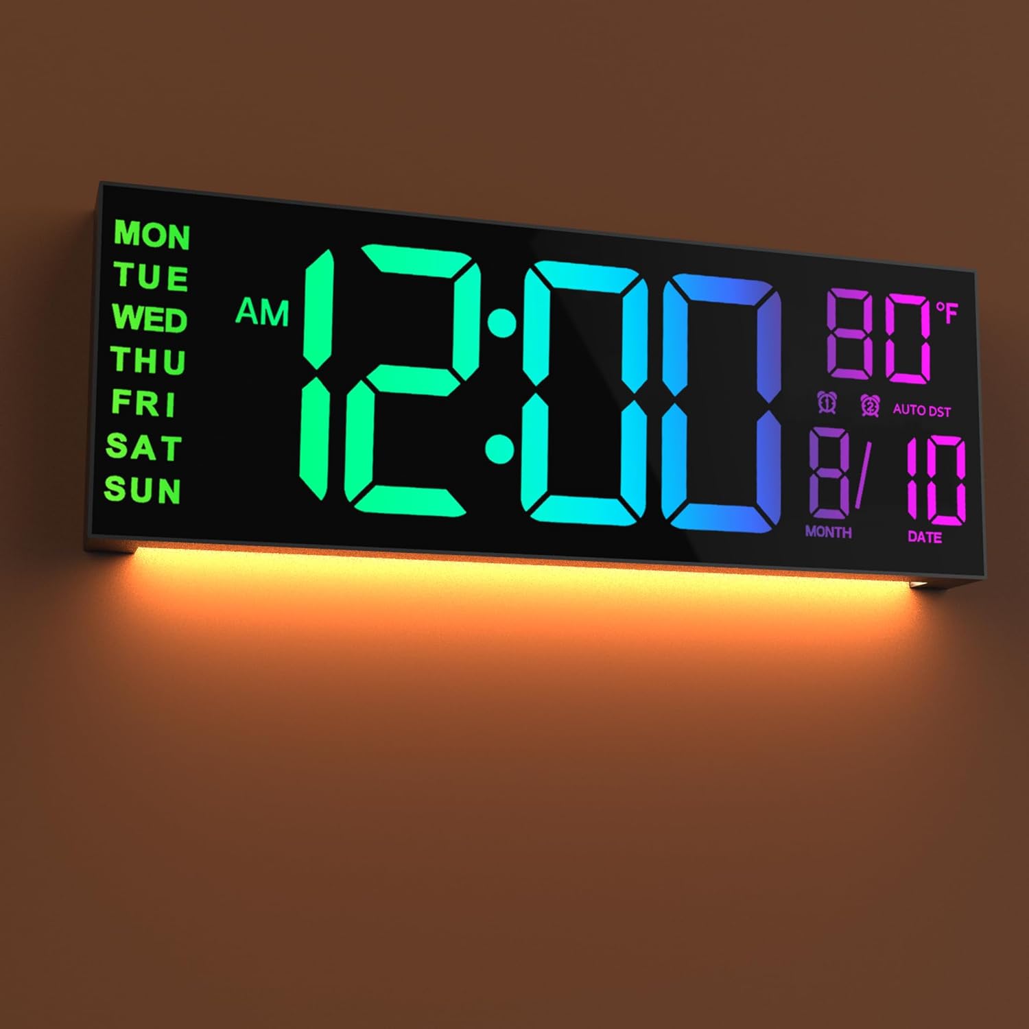 JALL 16" Large Digital Wall Clock with Remote Control, Dual Alarm with Big LED S...