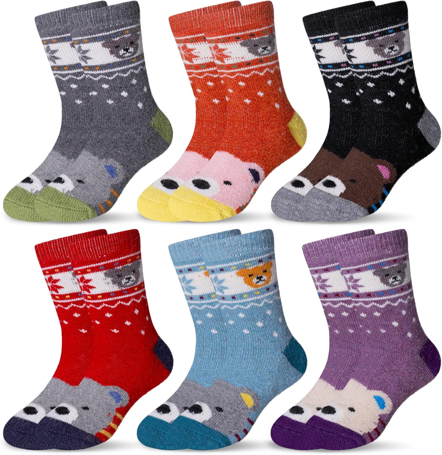 Eocom Kids Wool Socks For Boys Girls Warm Hiking Thermal Winter Cozy Soft Thick...