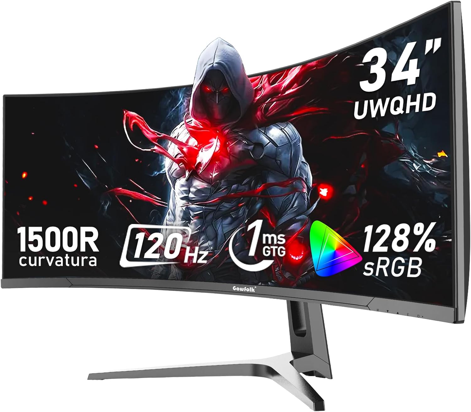 Gawfolk 34 Inch Ultrawide Curved 120Hz Gaming Computer Monitor 1500R PC screen 2...
