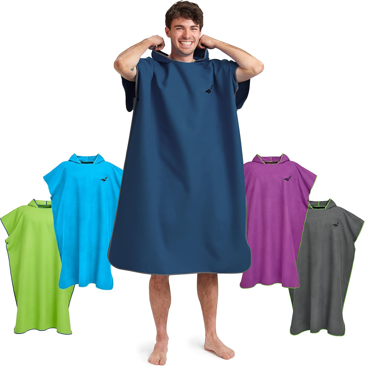 Fit-Flip Changing Robe - Towel Poncho Adult - Microfibre Swim and Surf Poncho -...