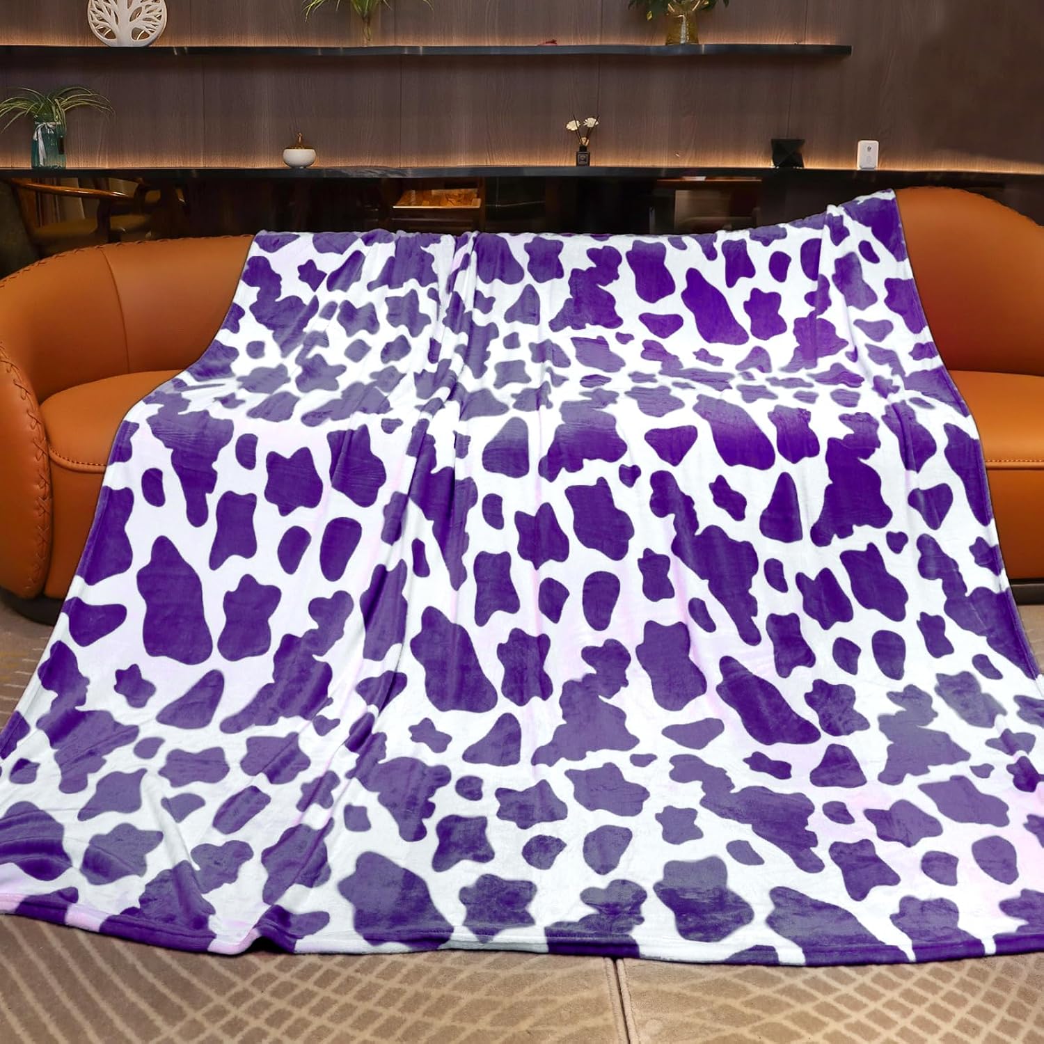 GEULAY King Size Blanket for Bed Couch Purple Lavender Violet Lilac Bed Blanket...