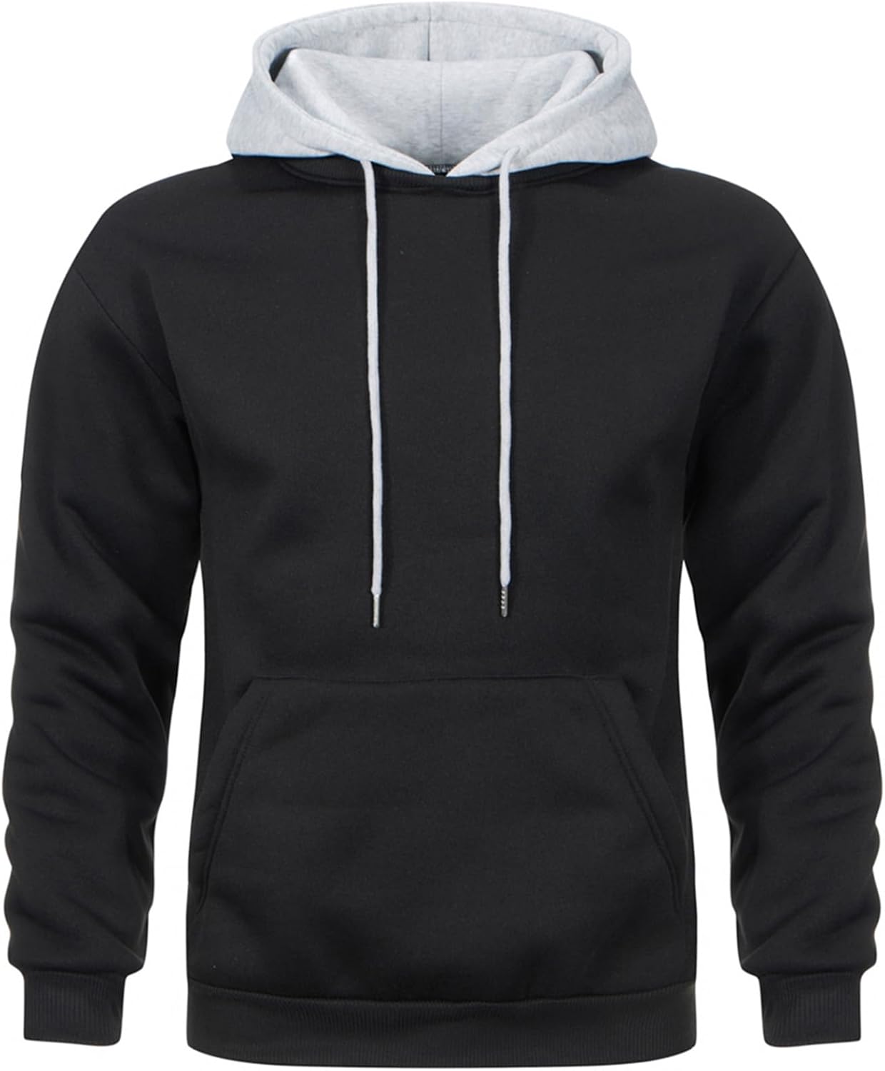 comefohome Hoodies for Men UK Pullover Color Block Fleece Sweatshirts Long Sleev...