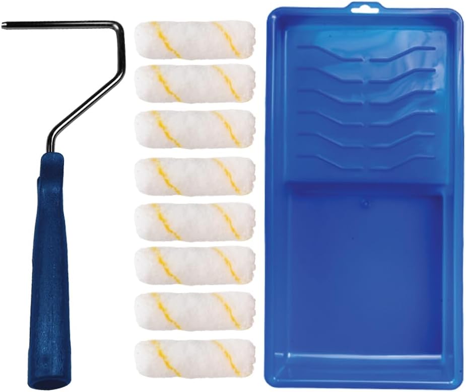 Pro Grade - Paint Roller Tool Kit - 10 Piece Painting Set - Mini Plastic Paint T...