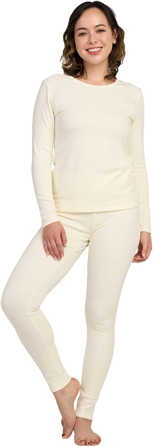 LAPASA Women's Thermal Underwear Set Fleece Lined Long Johns Top & Bottom Soft B...