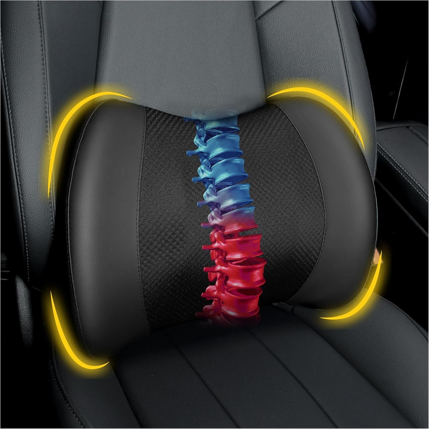 Lumbar Support Pillow for Car, Memory Foam Lumbar Pillow for Lower Back Pain Rel...