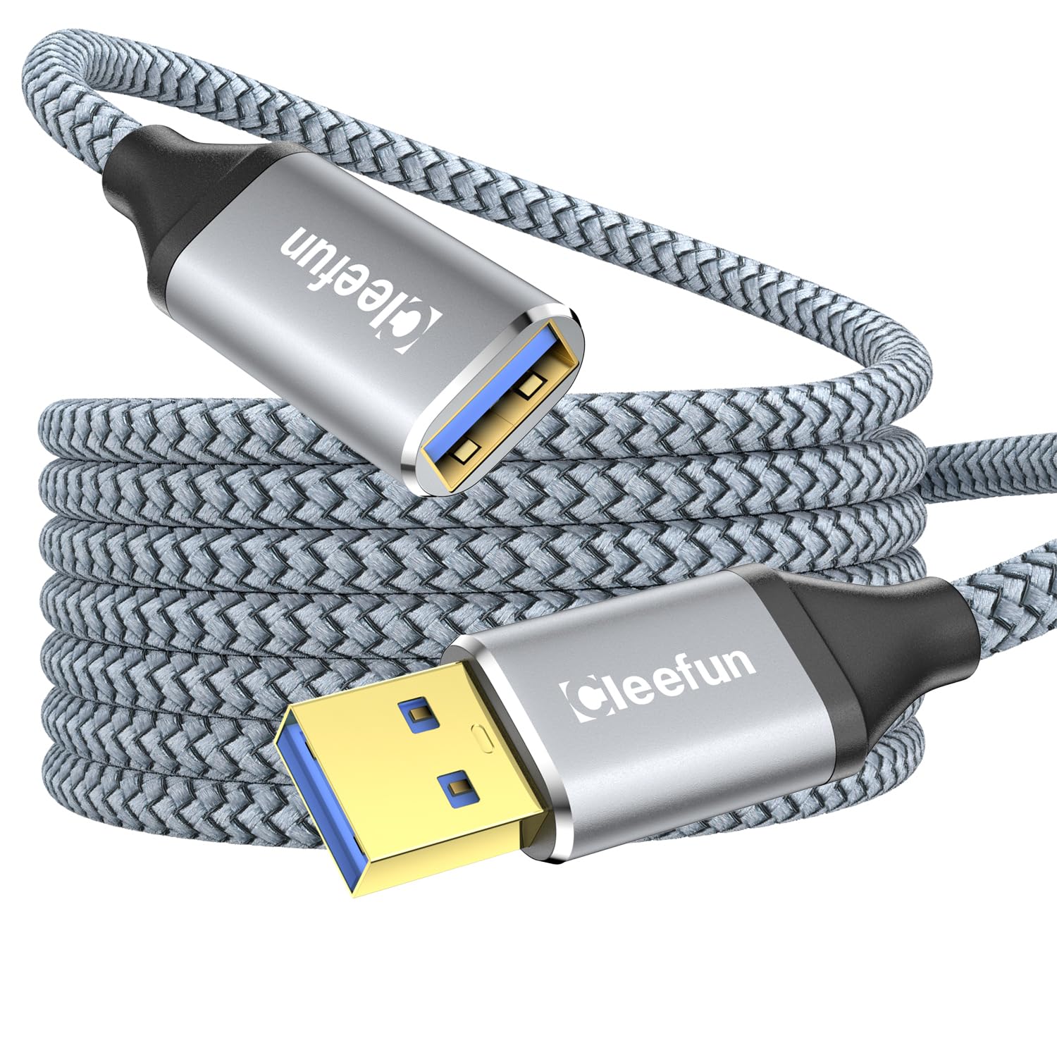 CLEEFUN USB Extension Cable, 5m Long USB 3.0 Male to A Female Cable 5Gbps Sync U...