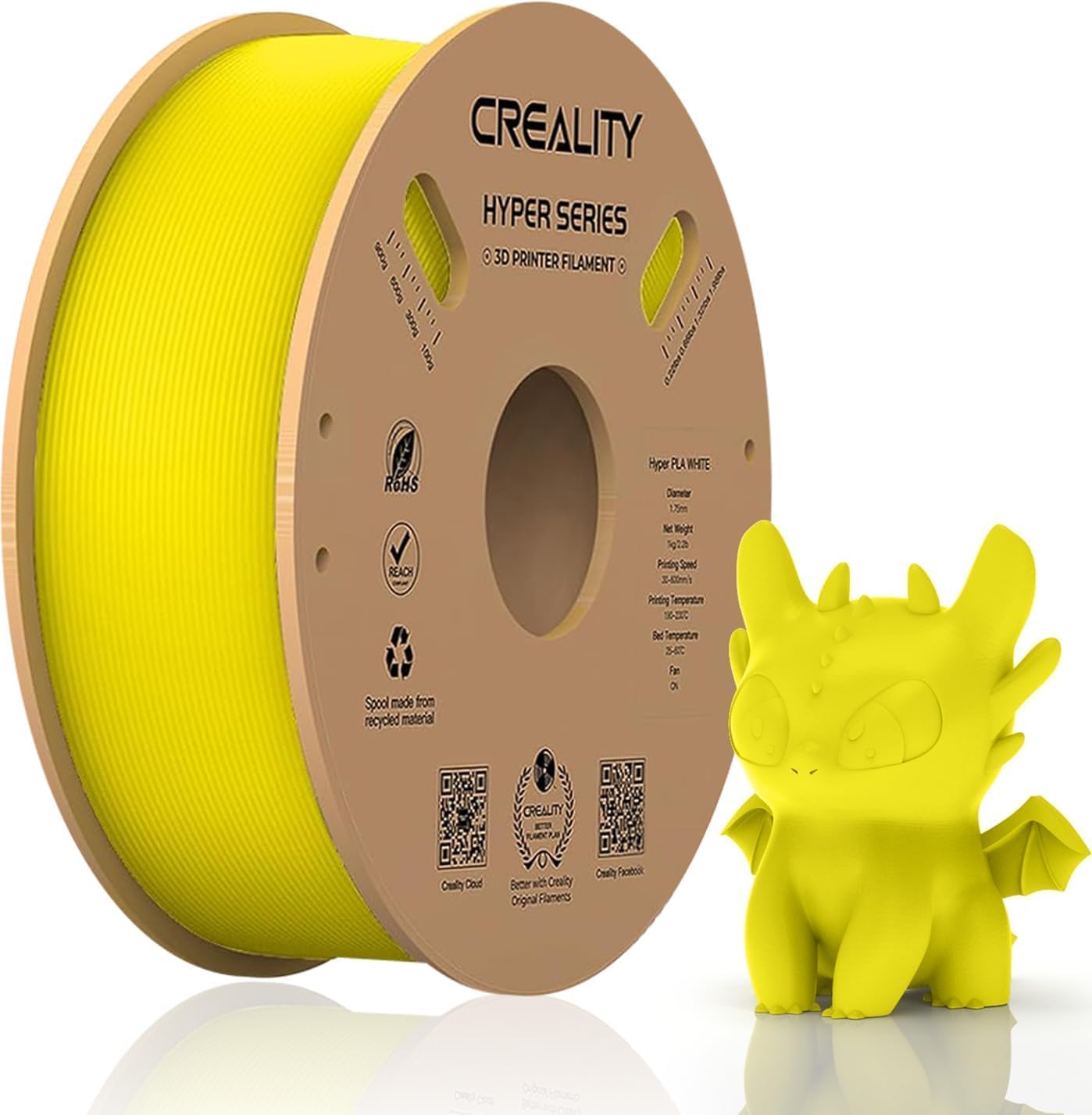 Creality Hyper PLA Filament 1.75 mm, High-Speed PLA 30-600 mm/s 3D Printer Filam...