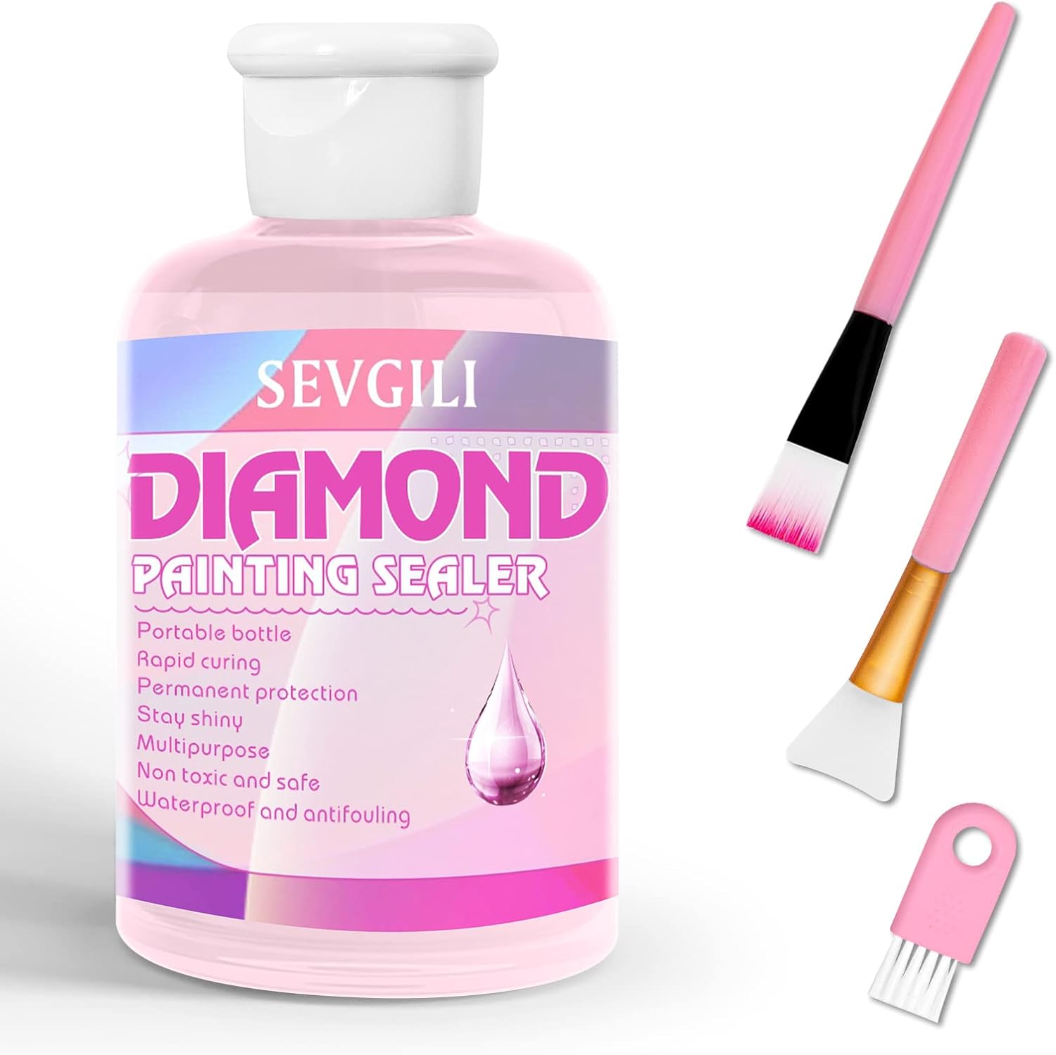 sevgili Diamond Painting Sealer Kits 120ML with Brushes, Diamond Art Sealer Puzz...