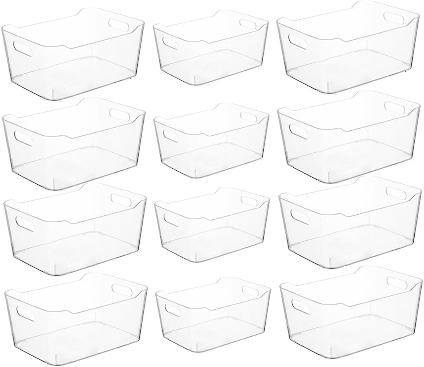12PCS Clear Storage Box Organisers Plastic Bathroom Organiser Versatile Kitchen...