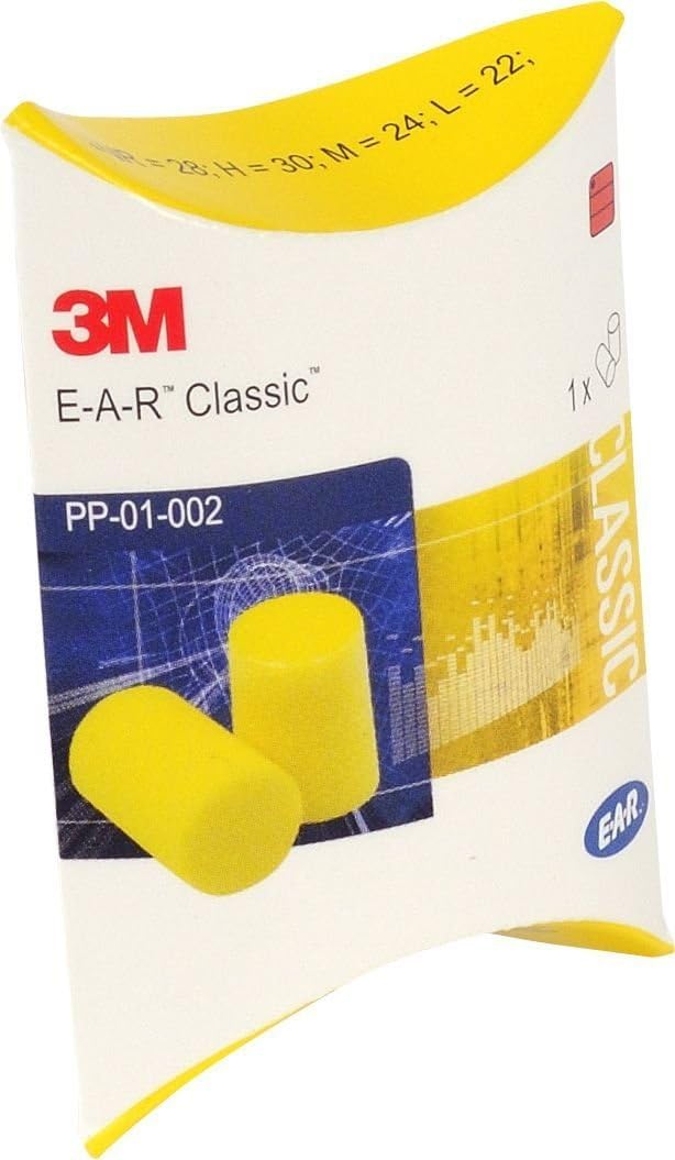 Classic Ear Plugs, 50 Pairs Packed in Pairs, Yellow, SNR = 28dB, Ear Defenders