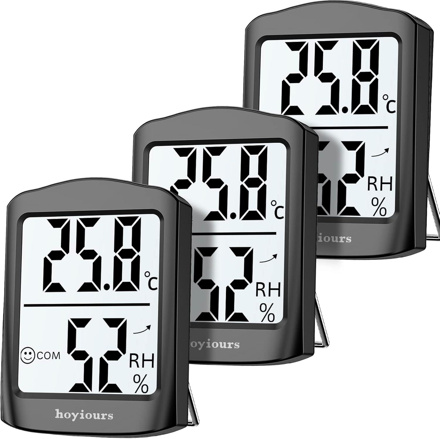 hoyiours Digital Room Thermometer, 3 Pack Room Temperature Monitor and Humidity...