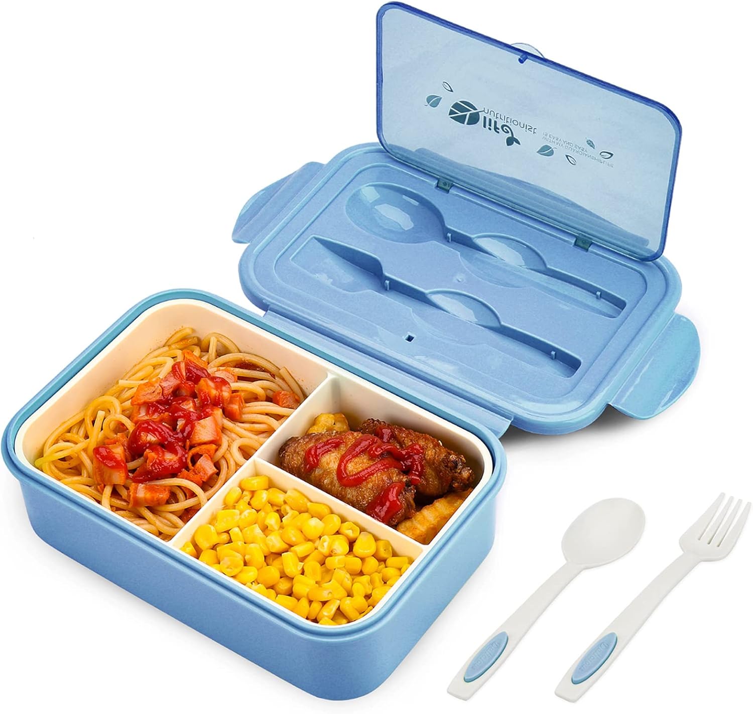 BIBURY Lunch Box, Leakproof Bento Box for Kids Adults, Food Container with 3 Com...