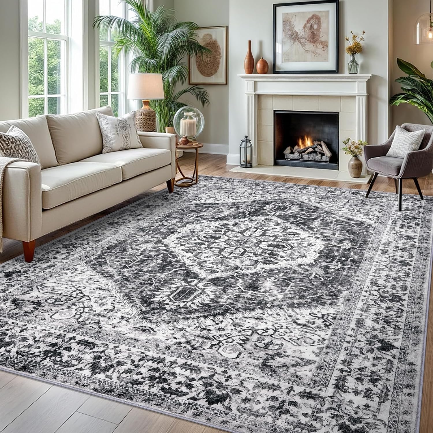 KOZYFLY Boho Area Rug 8x10 Ft Rugs for Living Room Washable Bedroom Rug Non Slip...