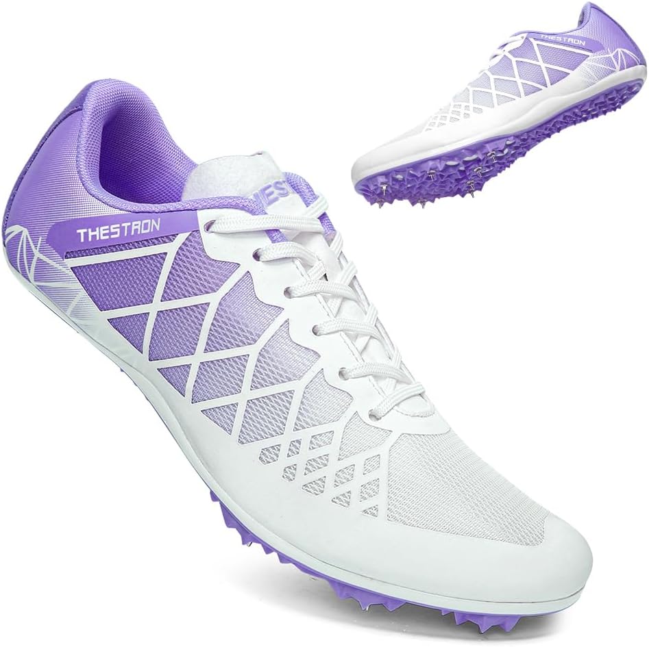 THESTRON Professional Spikes Track & Field Shoes for Men Women Kids Breathable R...