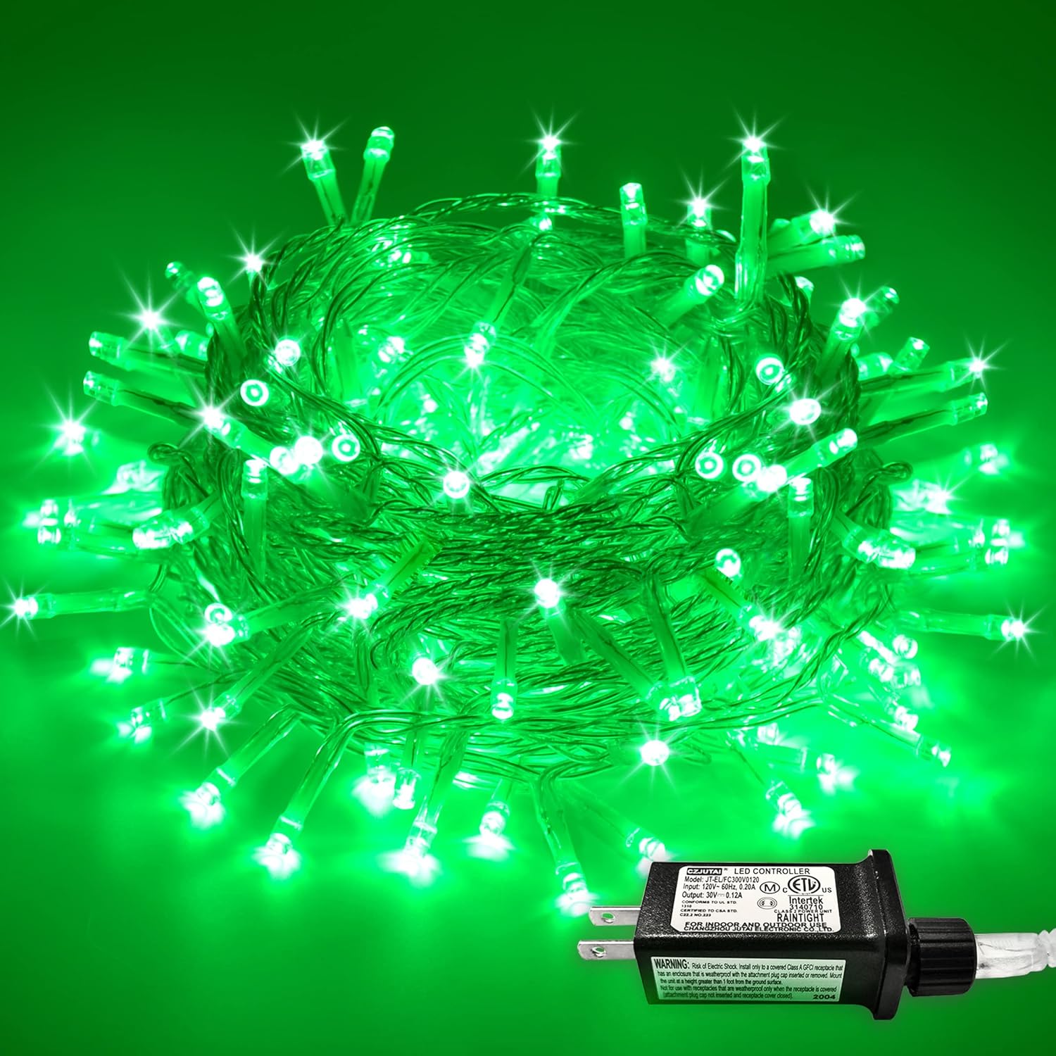 JMEXSUSS Green Lights for St Patrick's Day Decoration, 200 LED Green Christmas L...
