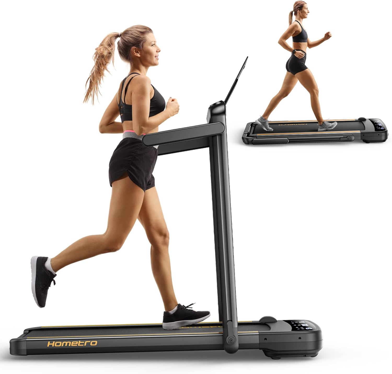3.0HP Treadmills for Home Foldable, 2 in 1 Walking Pad & Running Machines for Ho...