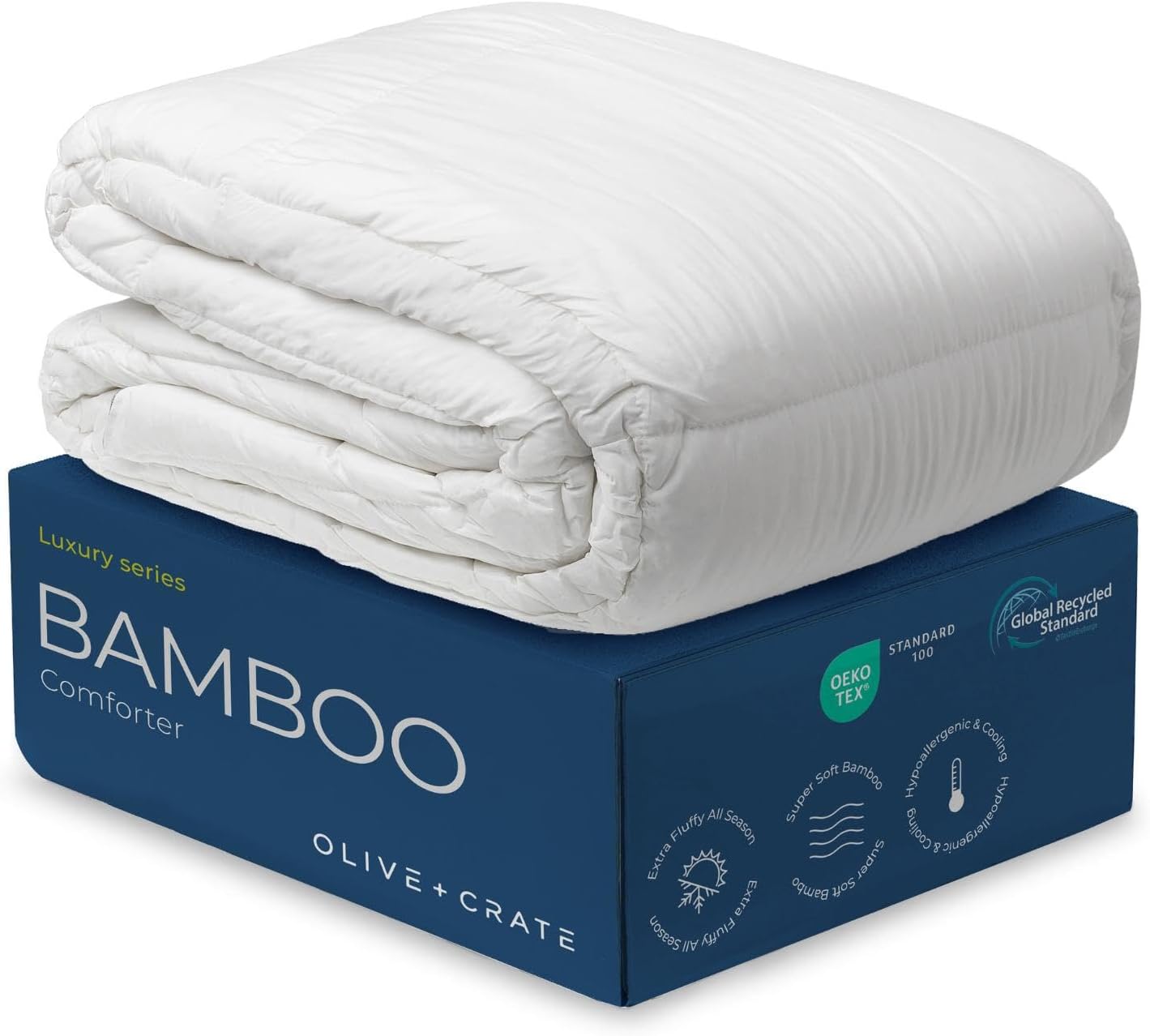 Olive + Crate 100% Cooling Bamboo Comforter from Viscose - King Size - Hypoaller...