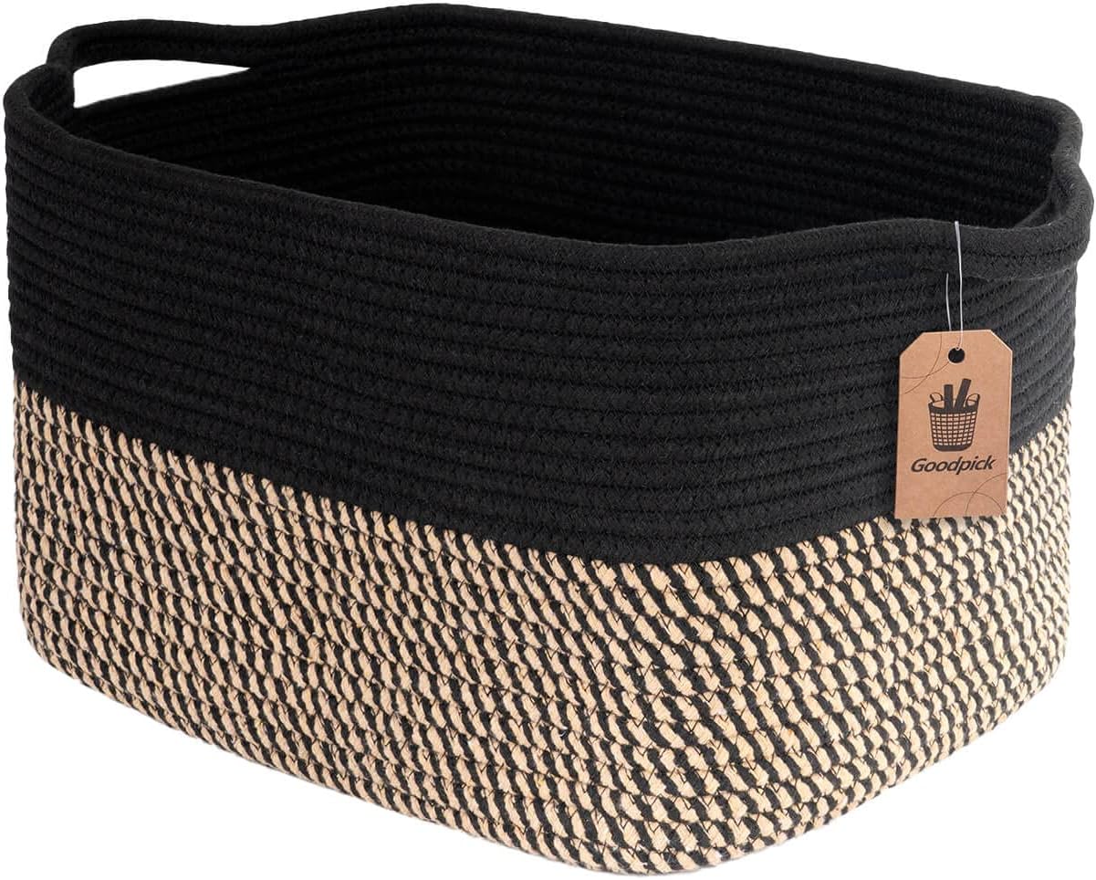 Goodpick Cube Storage Bins - Towel, Book, Cloth, Shoes, Closet Shelf Woven Baske...