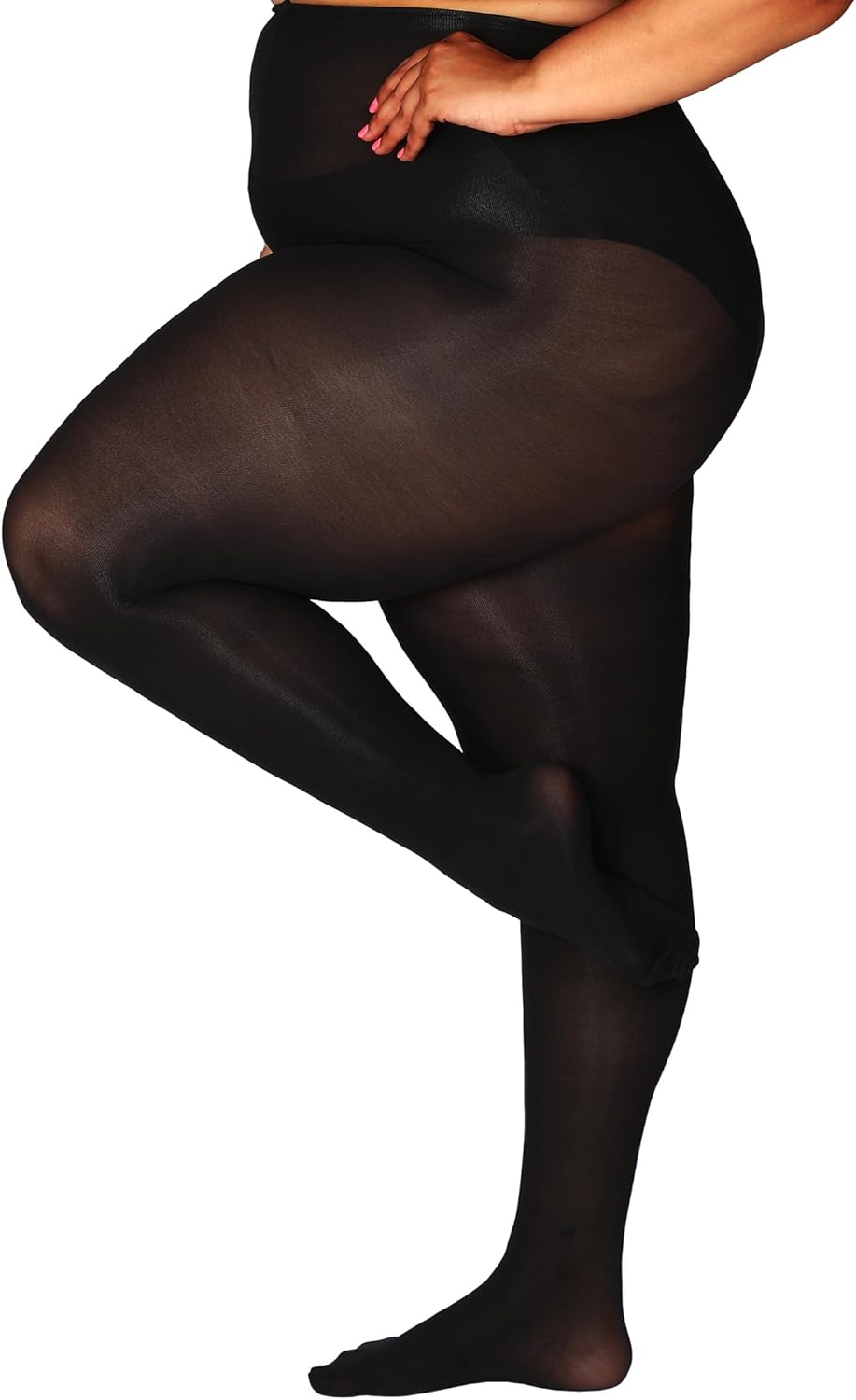HONENNA Queen Plus Size Tights Semi Opaque Control Top High Waist Stockings Nylo...