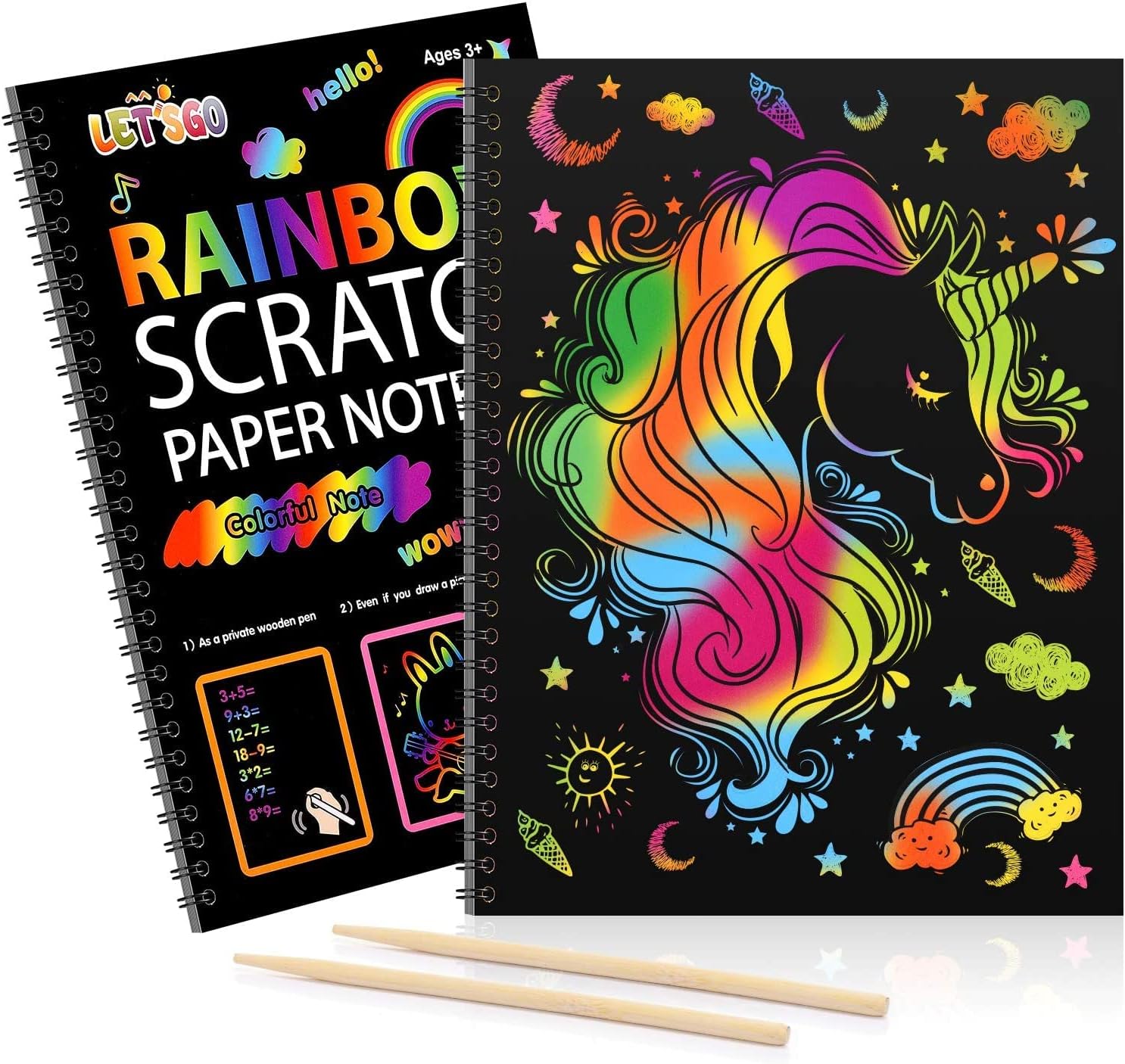 3-10 Year Old Girls Gifts, Scratch Art Unicorn Gifts for Girls Toys for 3-12 Yea...