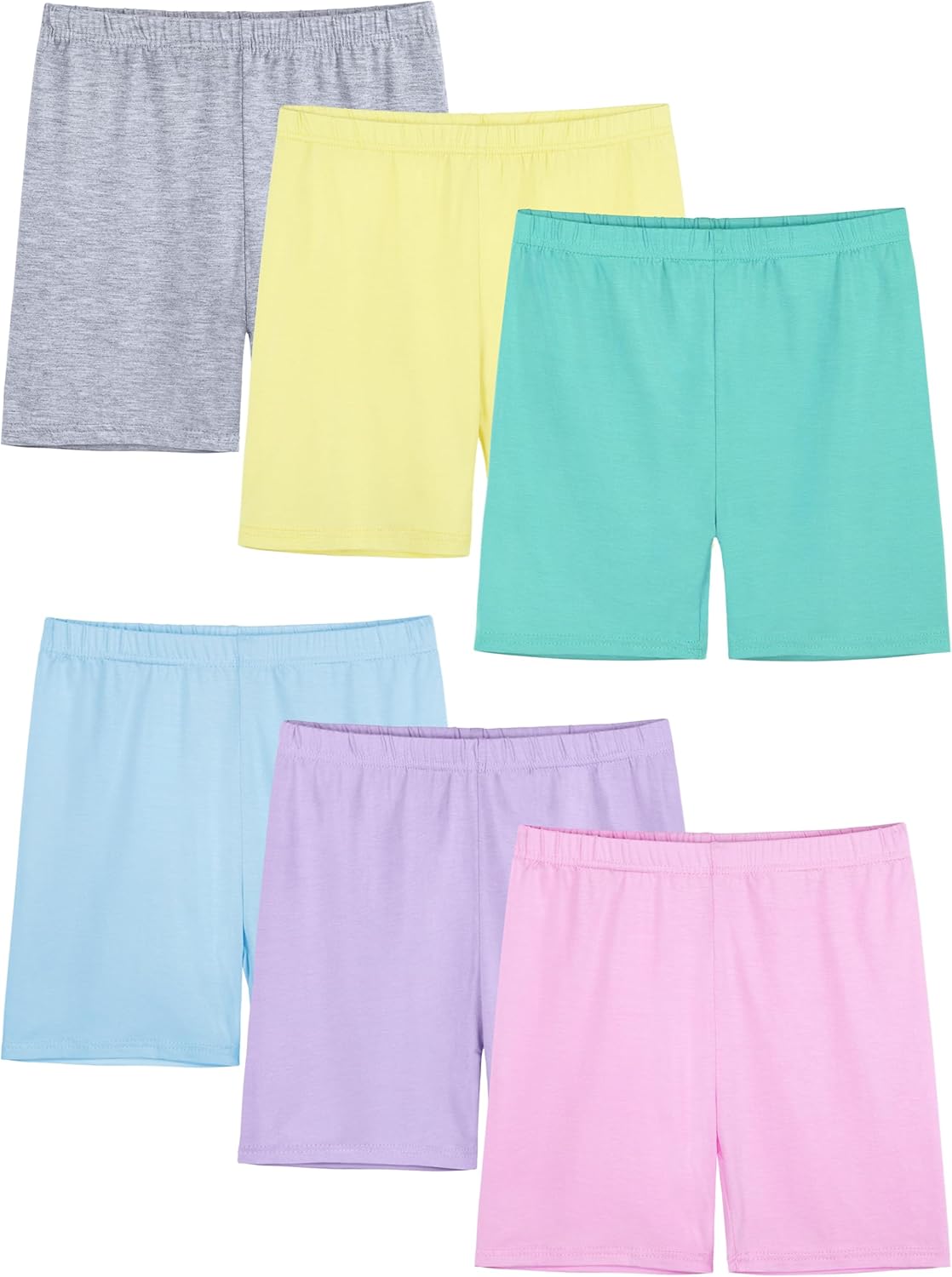 6 Pack Girls Bike Shorts Cartwheel Toddler Biker Under Dress Dance Multi-Color K...
