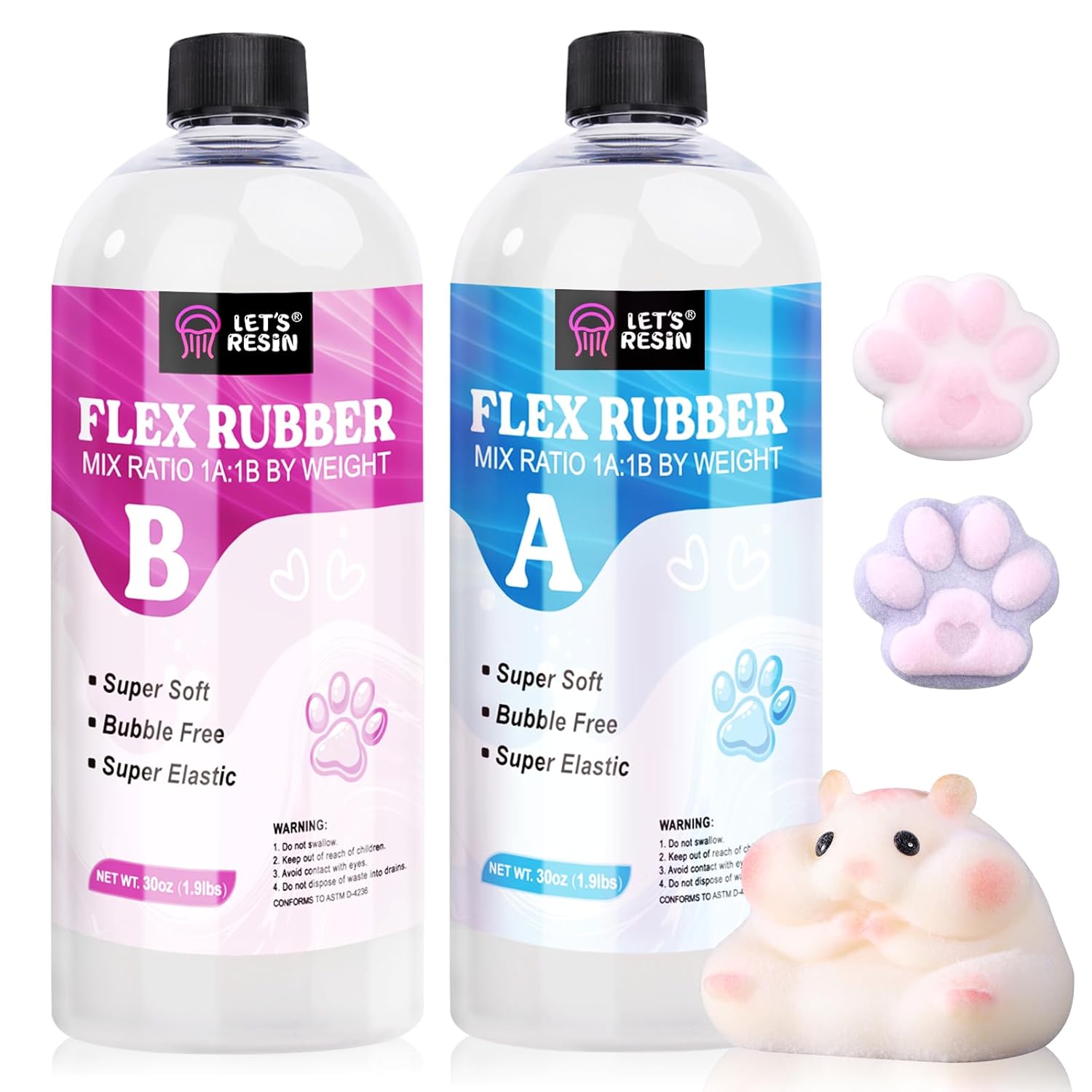 LET'S RESIN Silicone Rubber for Making Taba Squishy-Super Soft 60oz Silicon Mix...
